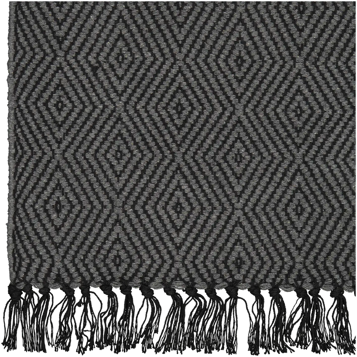 House puuvillamatto Twill 90x150 cm harmaa/musta - 4