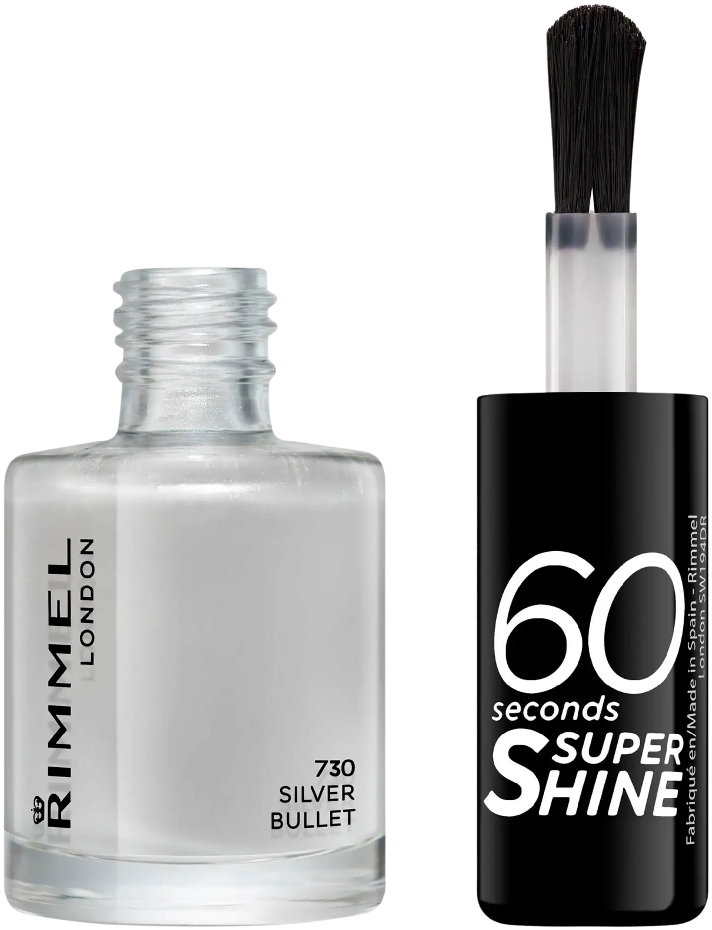 Rimmel 8ml 60 seconds Super Shine 730 Silver Bullet kynsilakka - 2