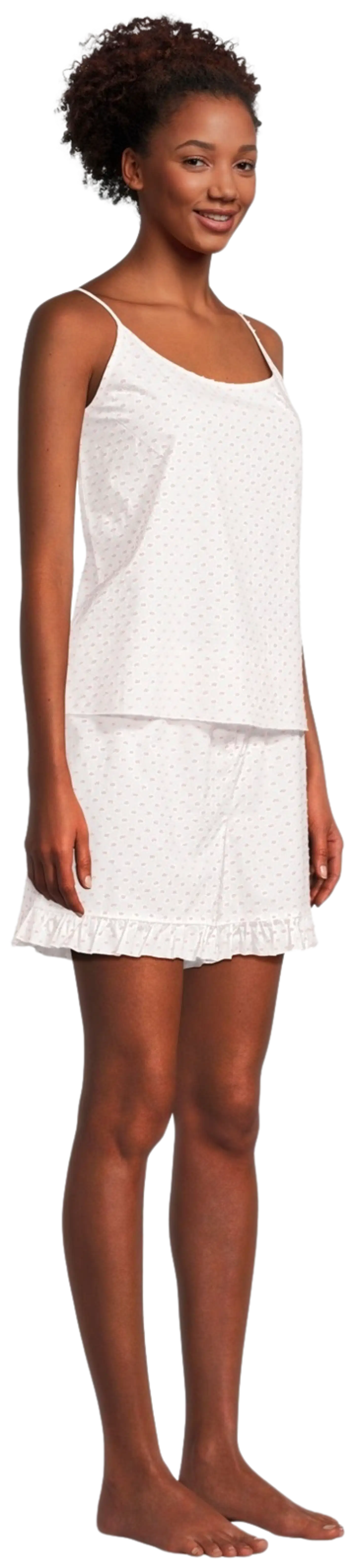 TEX naisten shortsipyjama I279944 - Off white - 4