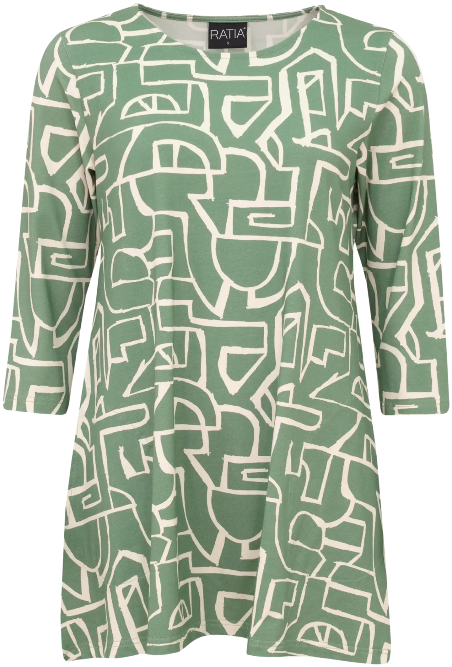 RATIA® N.trikootunika Pisara Kartta - vihreä/kerma - 1