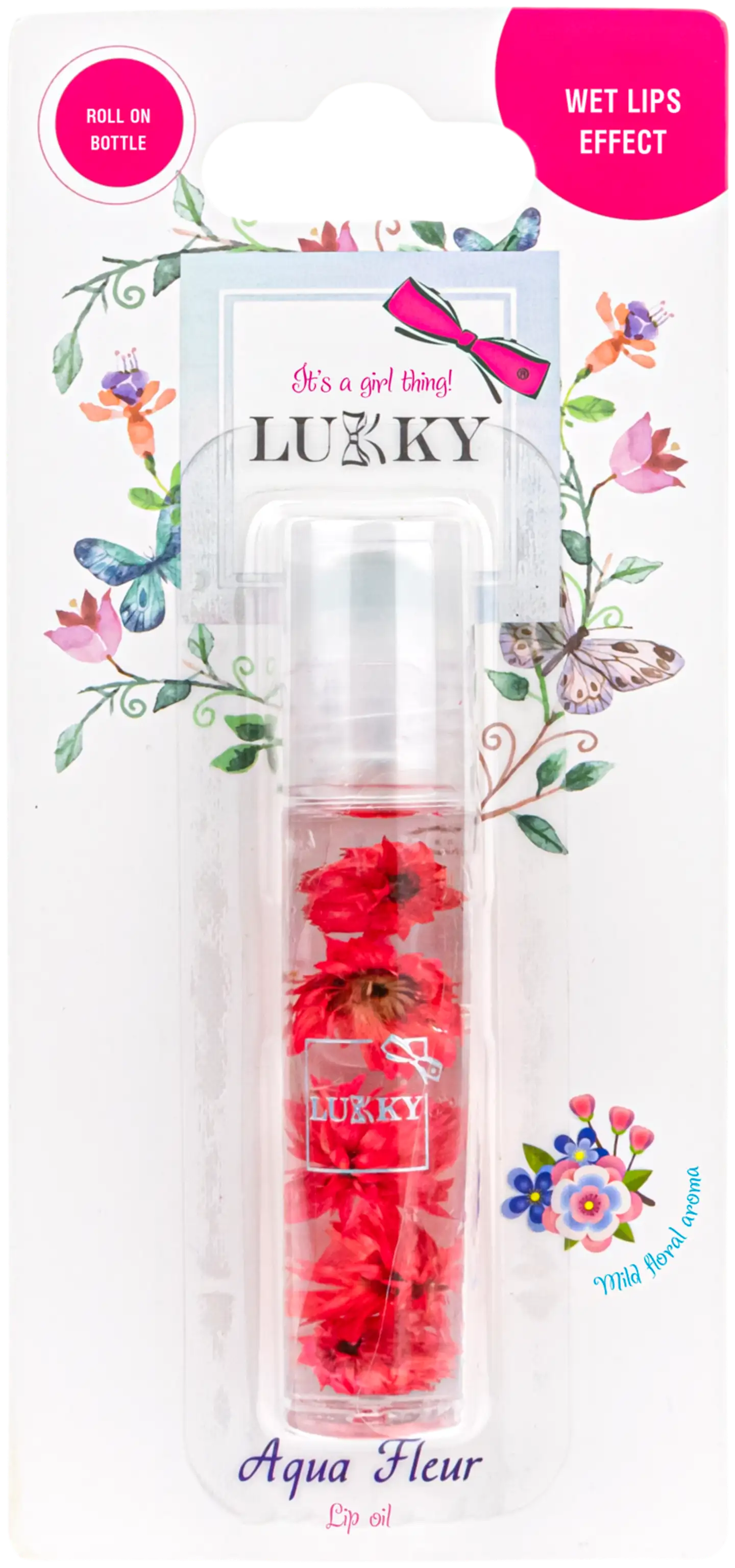 Lukky huuliöljy Aqua Fleur 7,5 ml, erilaisia - 1