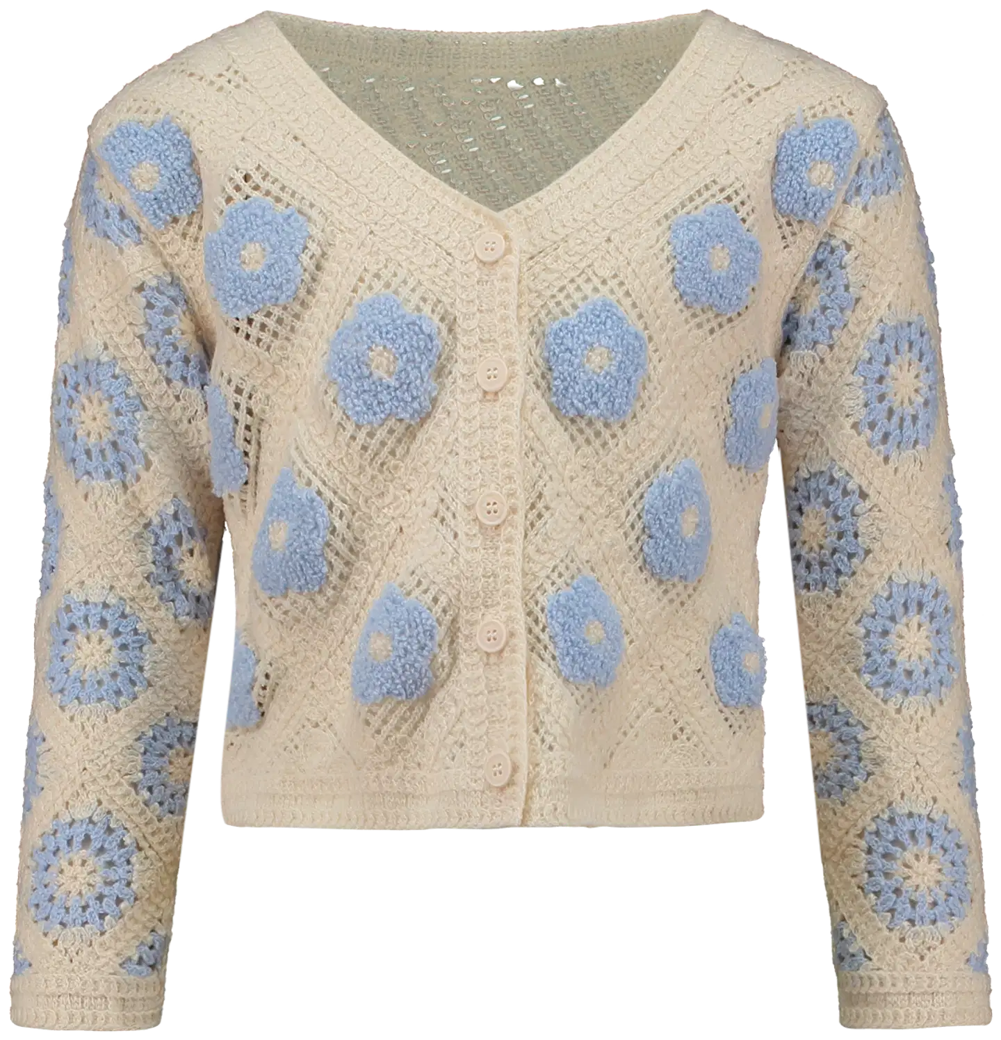 Hailys Lasten neuletakki Ba44lou - blue flower - 1