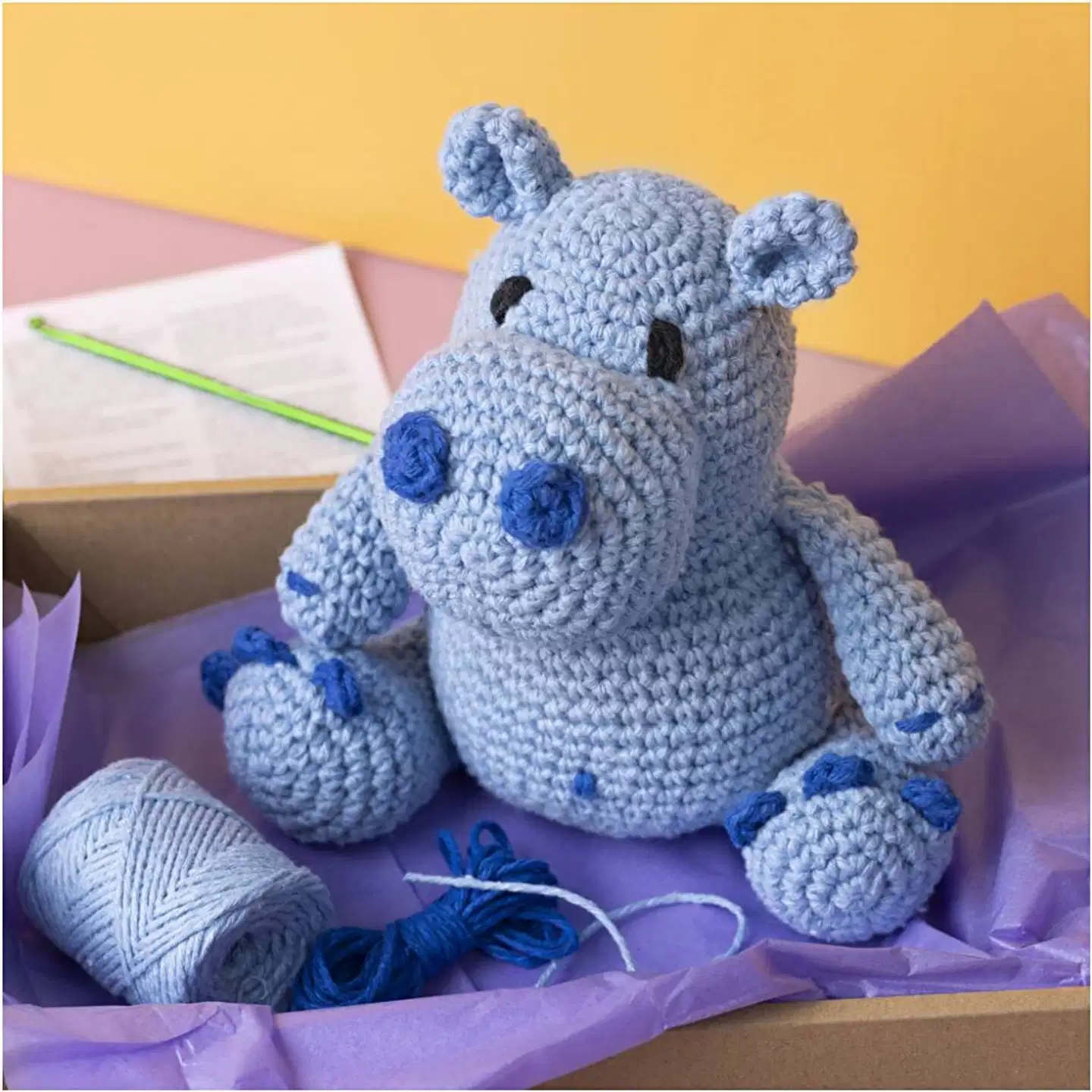 Amigurumi Askartelusetti, Virtahepo, sininen, vaaleansininen, 1pkk/ 1 pkt - 5