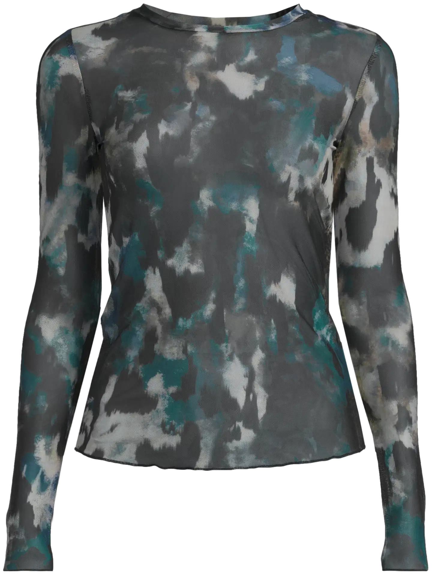 WKLY. naisten mesh kuviollinen trikoopusero O-pääntie 213W362669 - black aop - 2