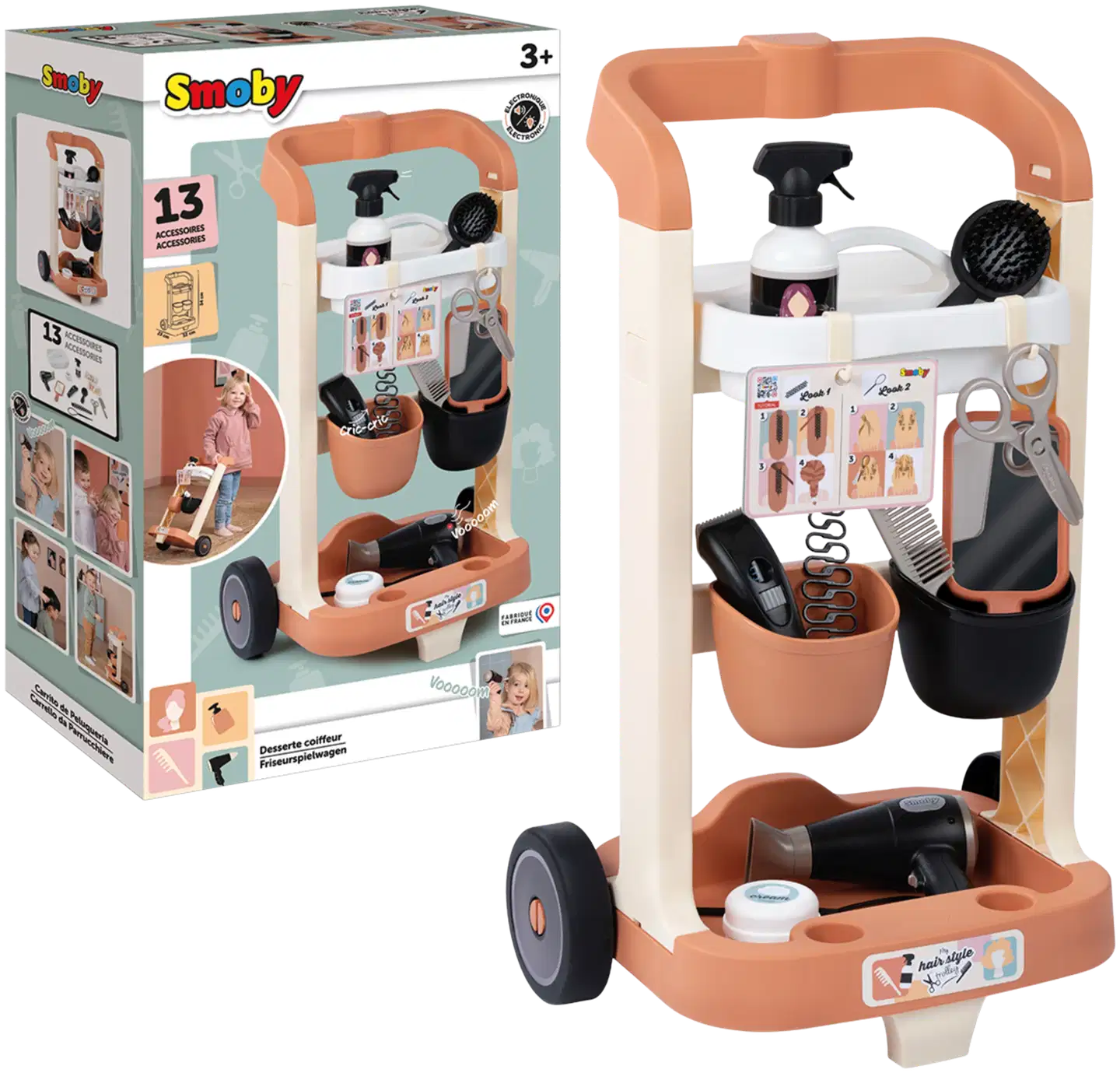 Smoby My Hair, kampausvaunu, upea leikkisetti kampaamoleikkeihin - 1