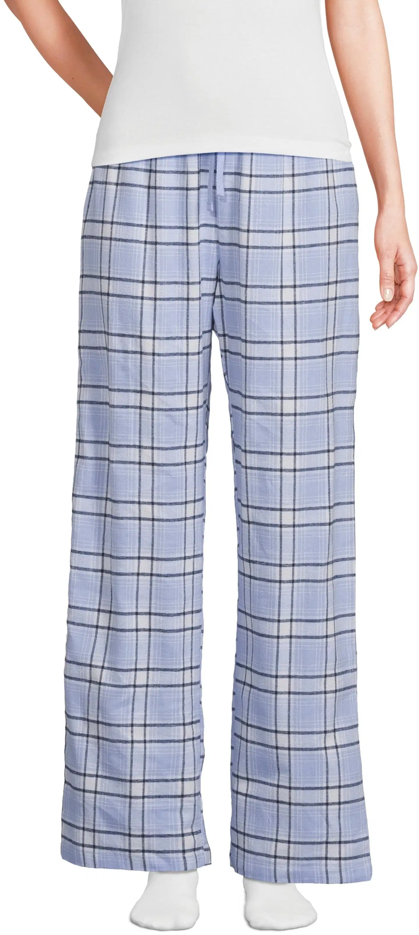 Actuelle naisten flanellihousut 212A382611 - Blue check - 1
