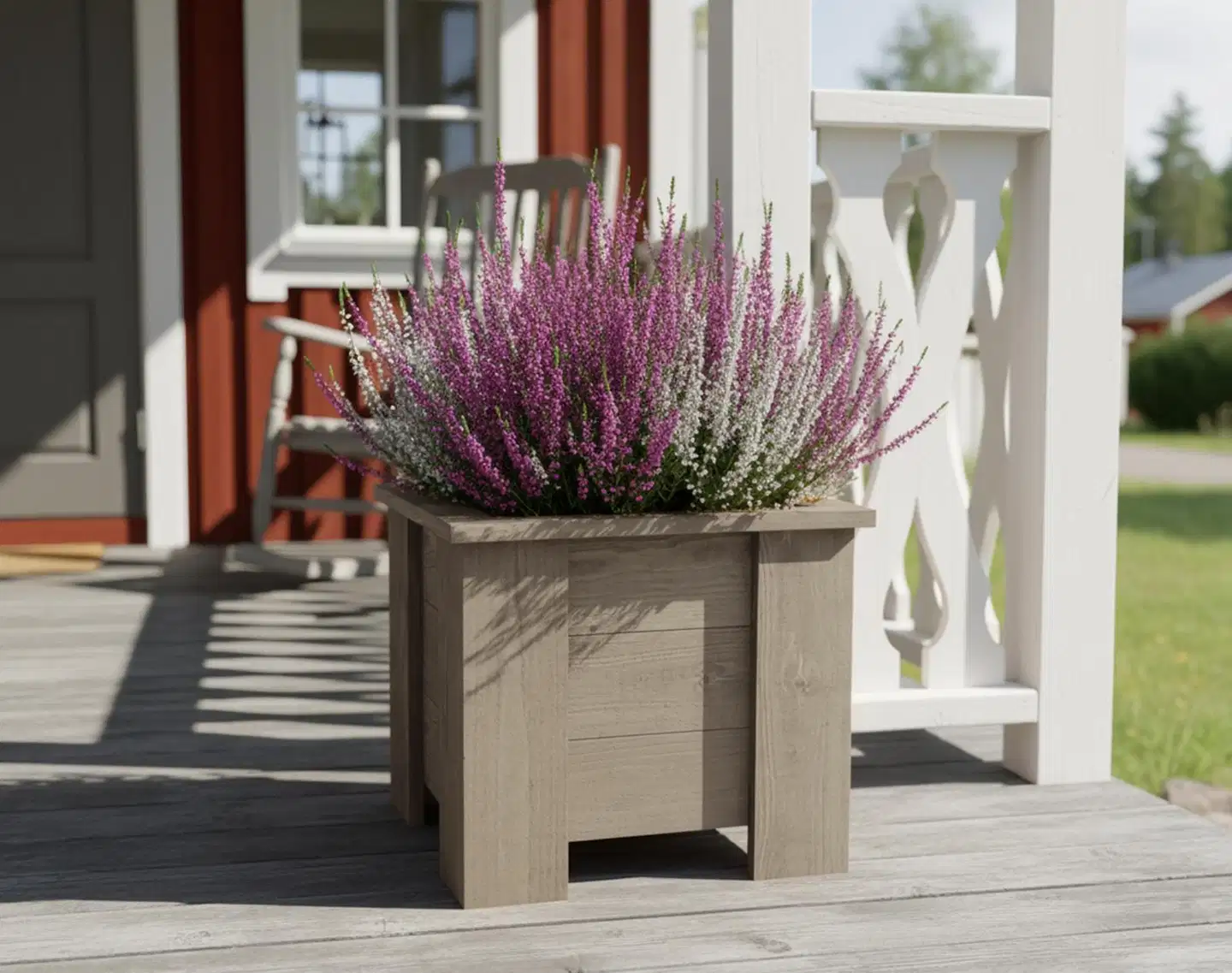 Miljöörakennus kukkalaatikko nelikulma vaaleanharmaa 35 x 40 x 39 cm - 4