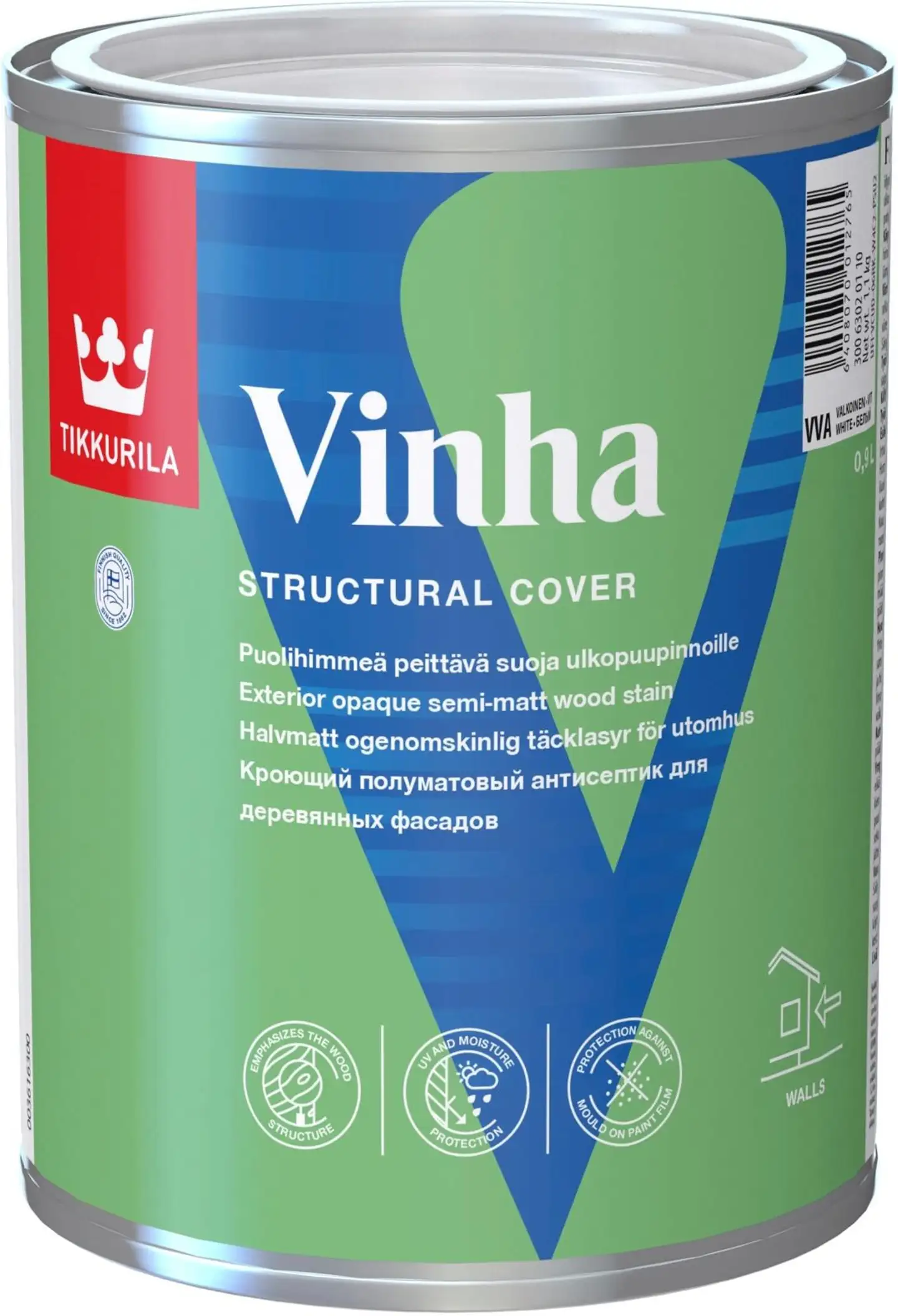 Tikkurila Vinha peittävä suoja puulle 0,9l VC vain sävytykseen puolihimmeä