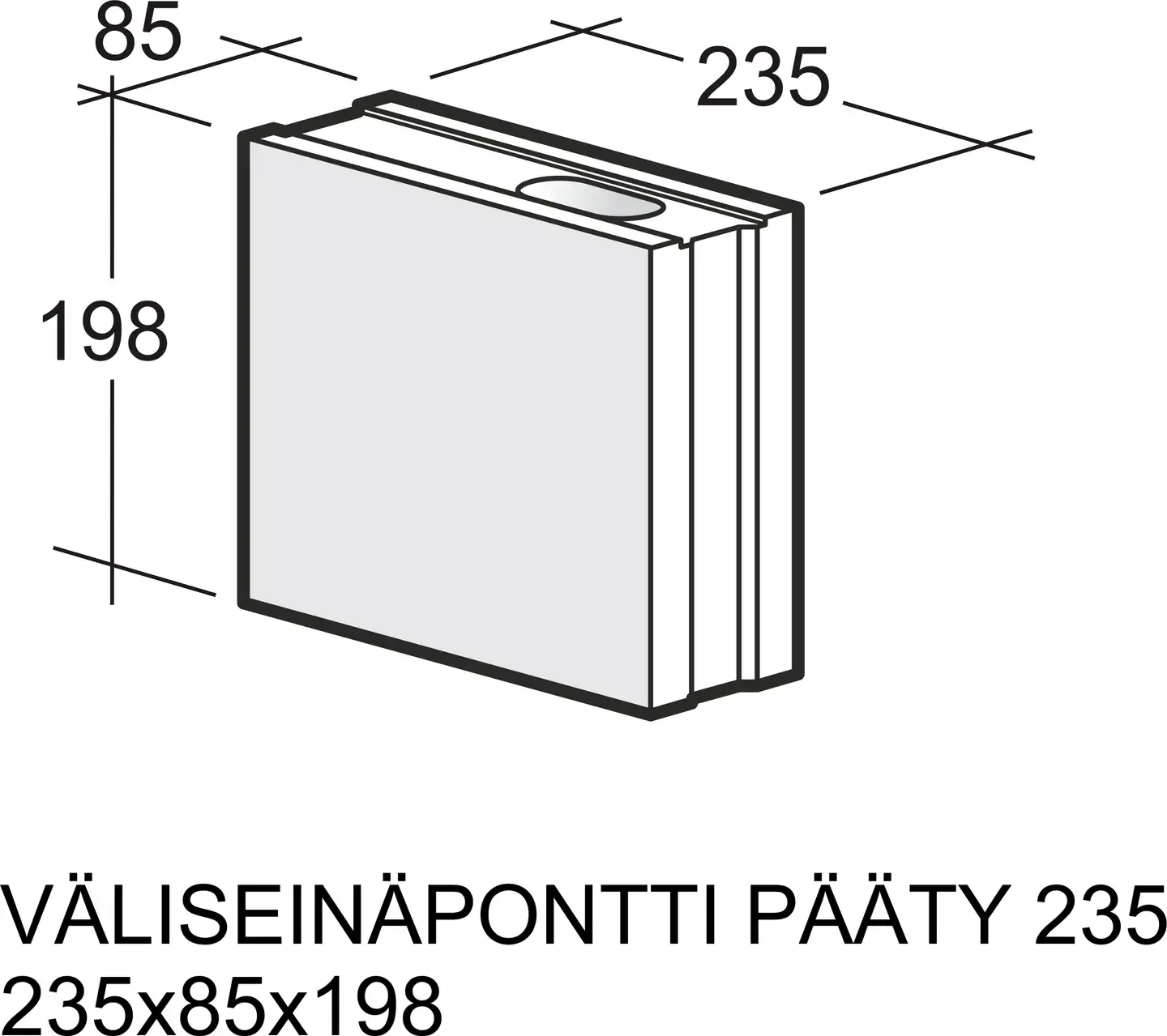 Kahi Väliseinäpontti Pääty 235x85x198 1 kpl - 2