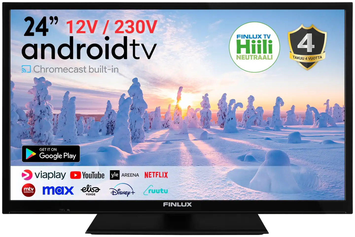 Finlux 24" HD Ready Android Smart LED TV 12V sekä 230V käyttöjännitteellä 24M7.2ACI-12 - 3