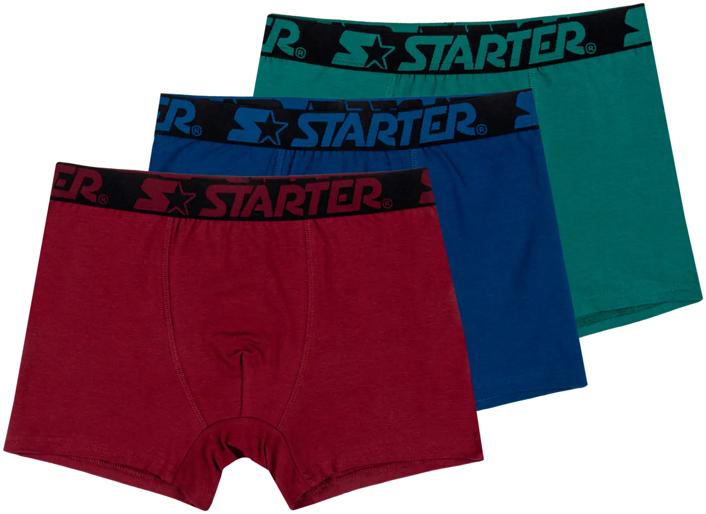 Starter lasten bokserit YCB001-61233 3-pack - wine/green/star - 1