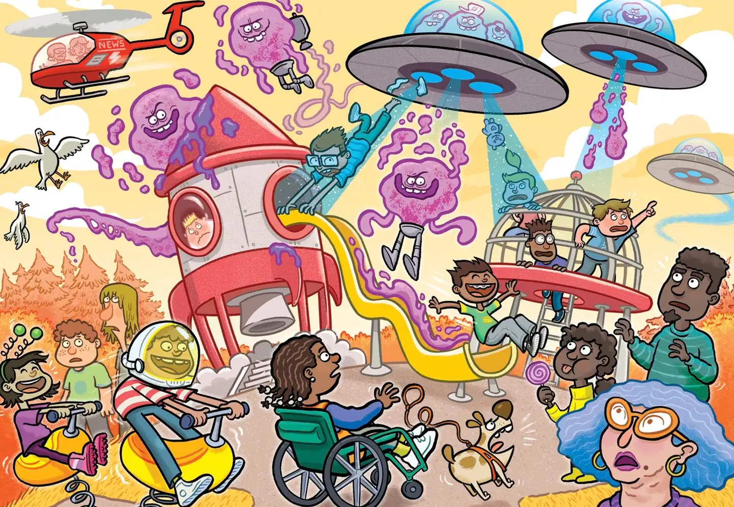 Jumbo palapeli Wasgij Junior 4 Alien Invasion! 240 - 2