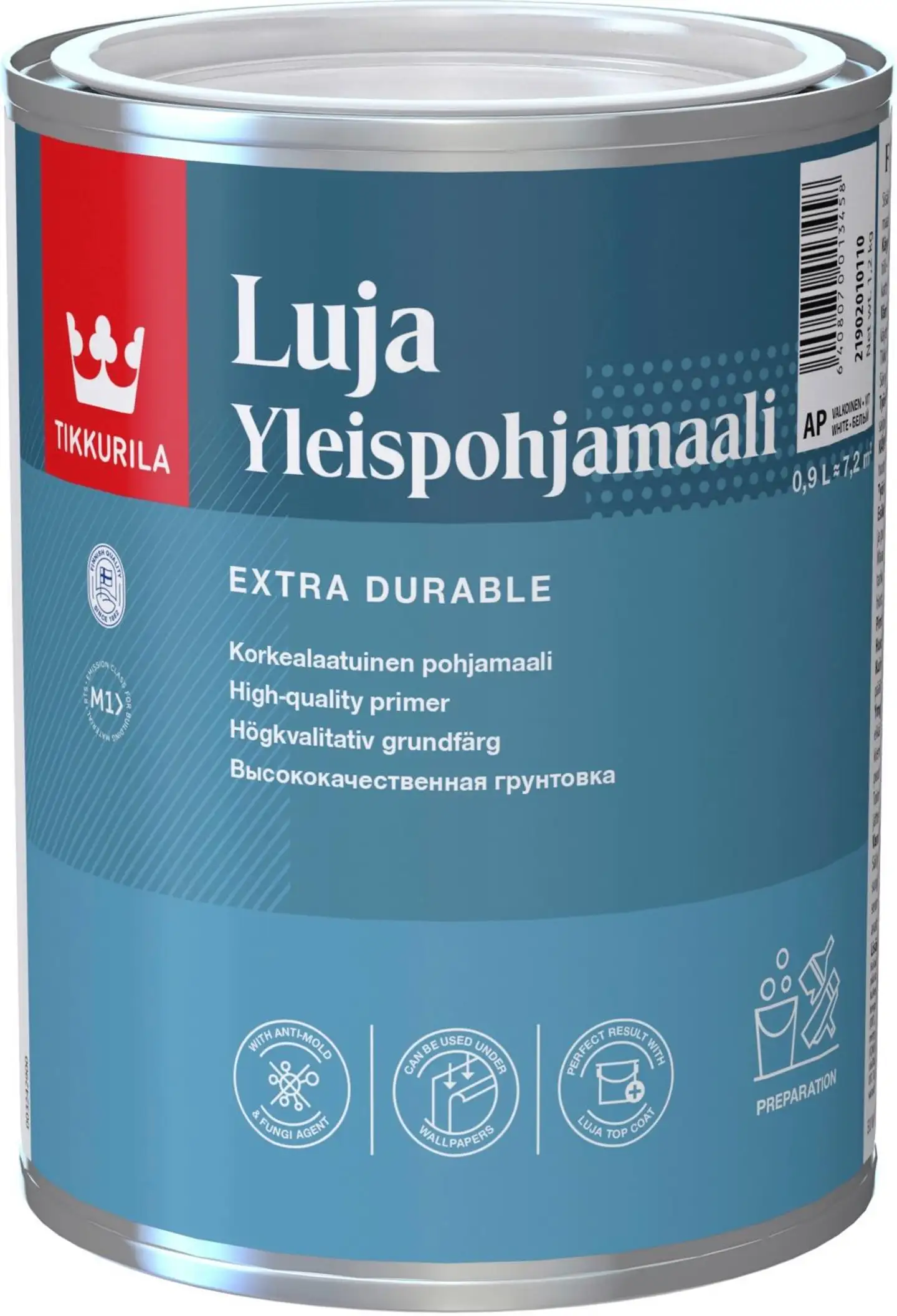 Tikkurila pohjamaali Luja Yleispohjamaali 0,9 l AP valkoinen sävytettävissä täyshimmeä