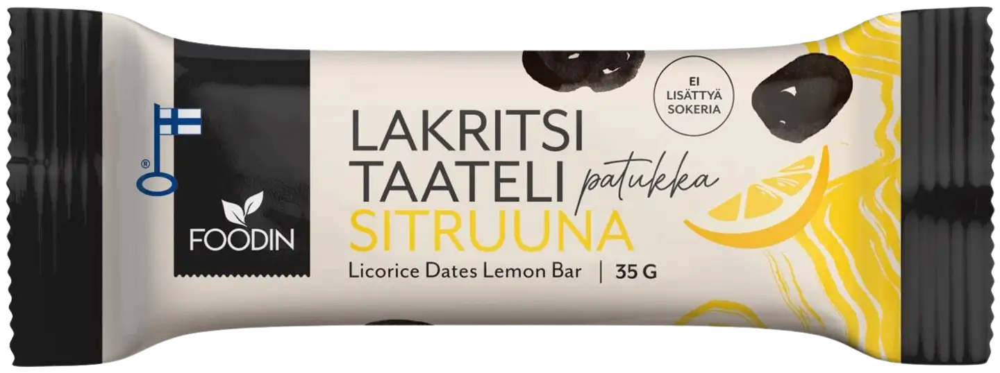 Foodin Lakritsitaatelipatukka Sitruuna 35g