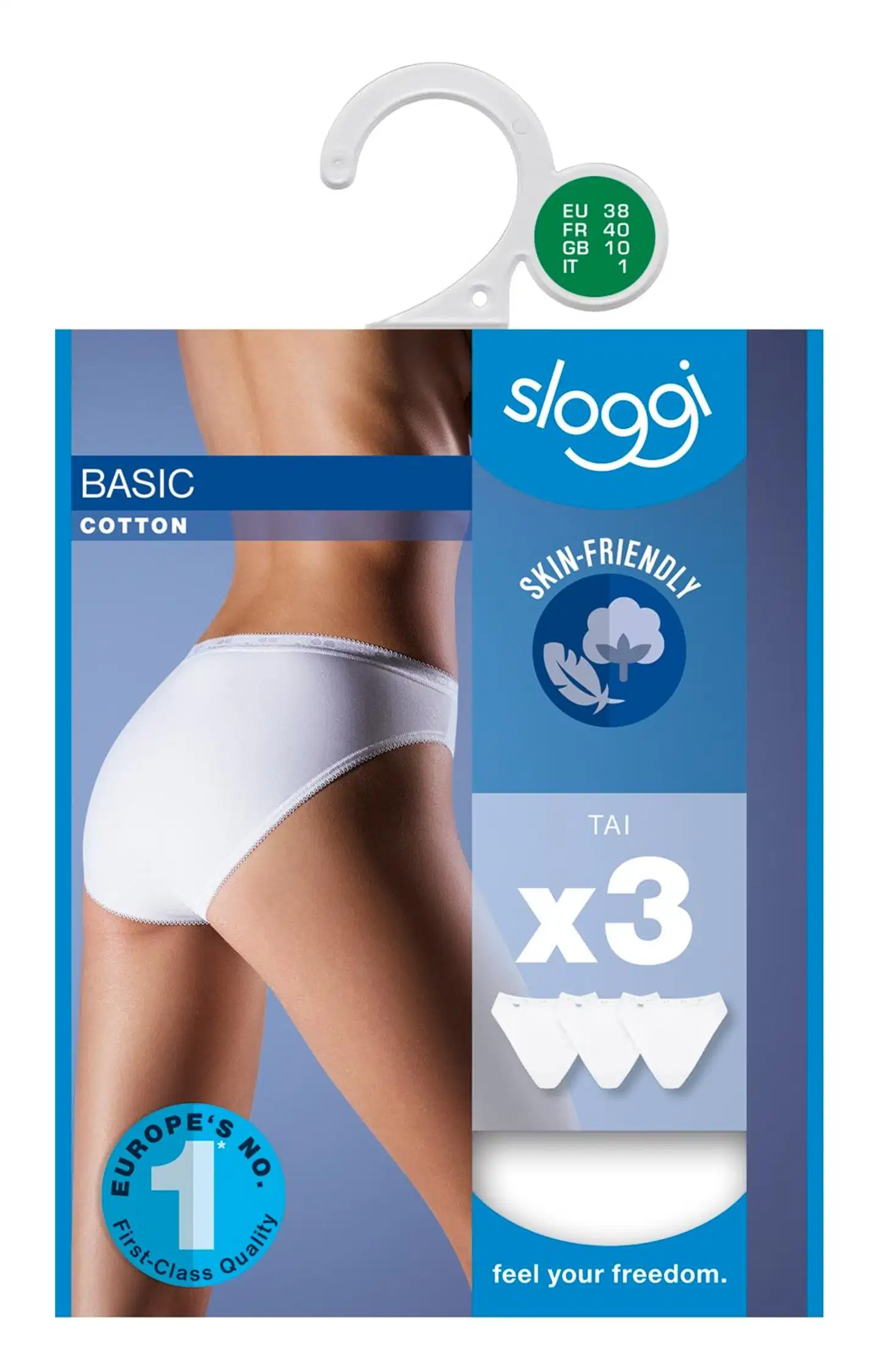 Sloggi Basic Tai naisten alushousut 3-pack - Valkoinen - 1