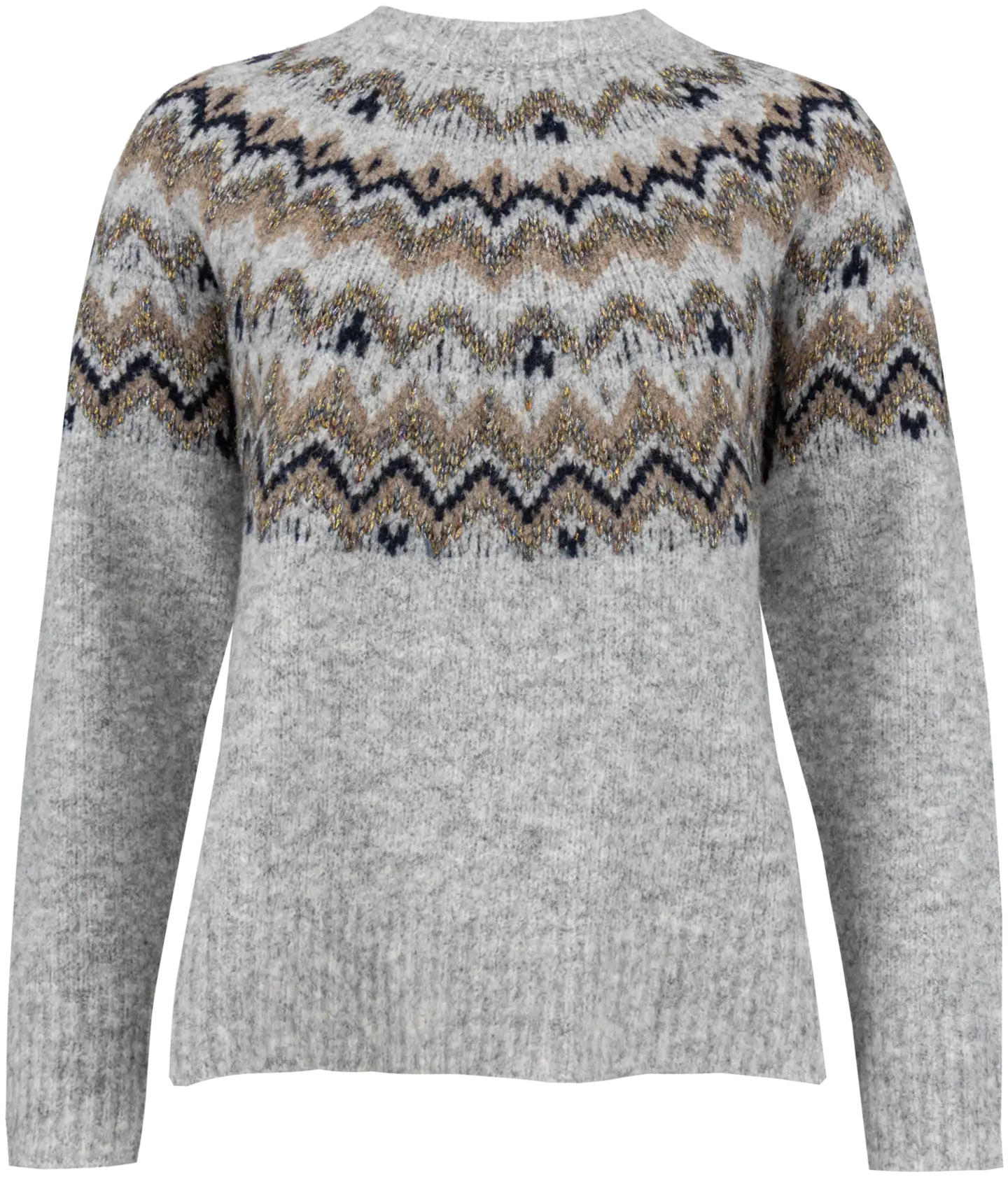 TEX naisten intarsia-neulepusero I997010 - GREY CHINE LIGHT - 1