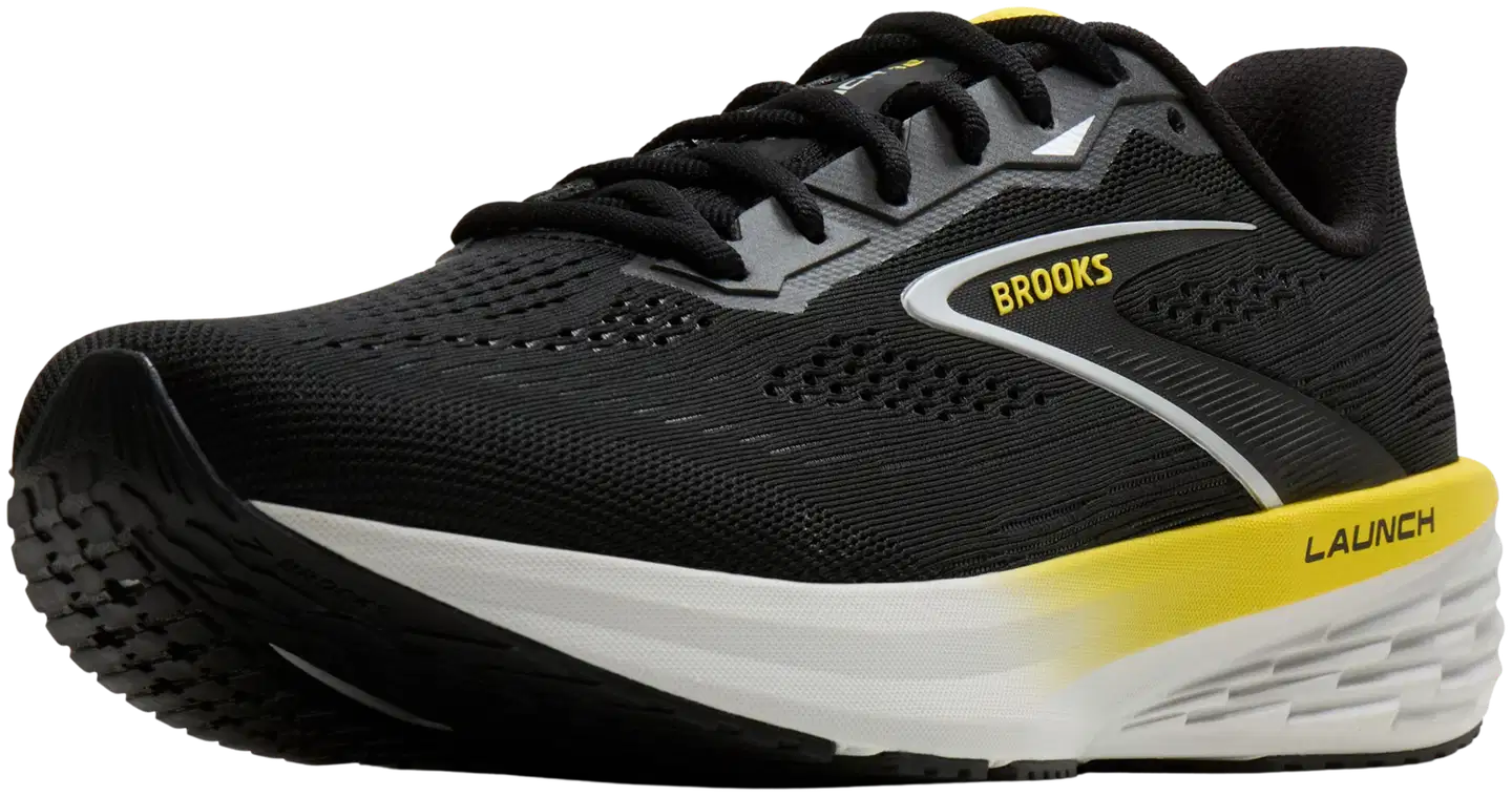 Brooks miesten juoksukengät Launch 12 - Black/Cyber Yellow/Oyster - 8