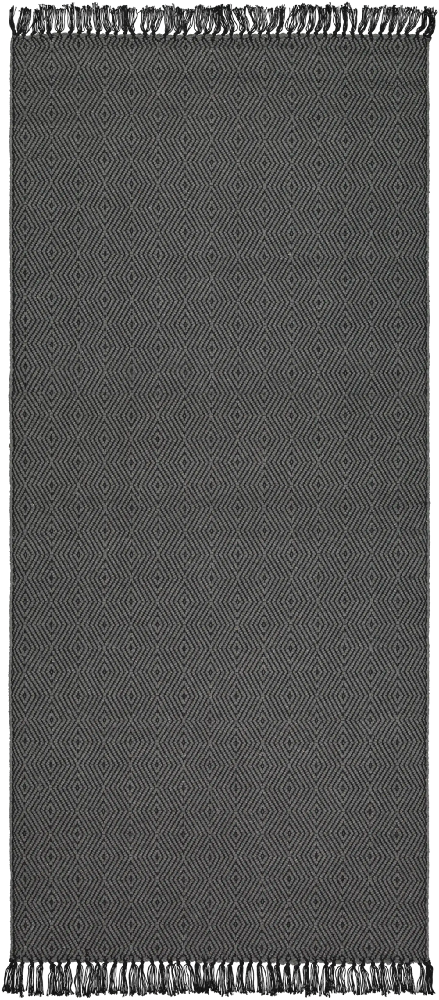 House puuvillamatto Twill 90x200 cm harmaa/musta - 1