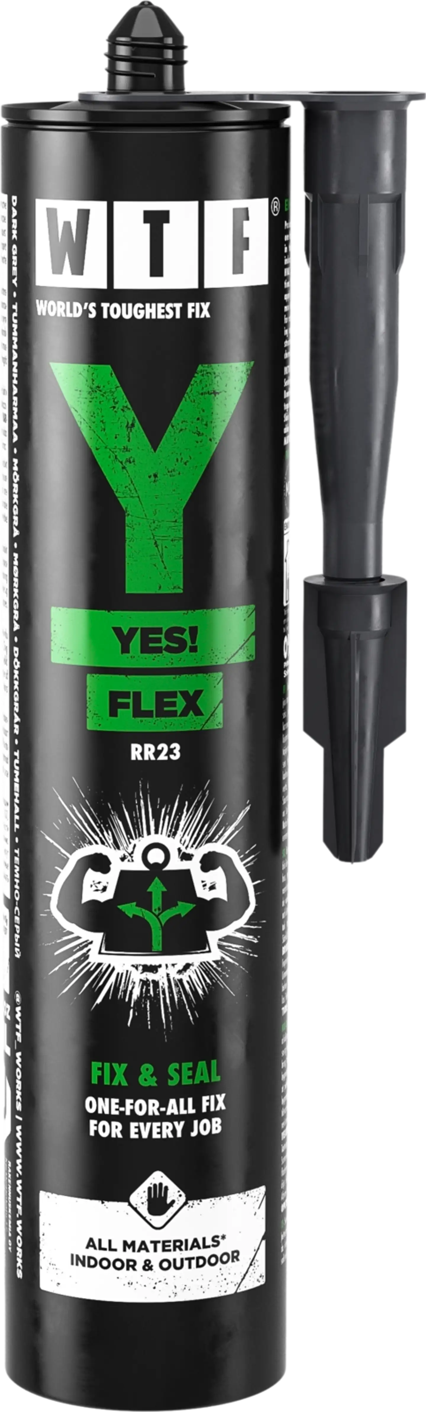 WTF Liima ja tiivistysmassa Y Yes! Flex 310ml tummanharmaa RR23