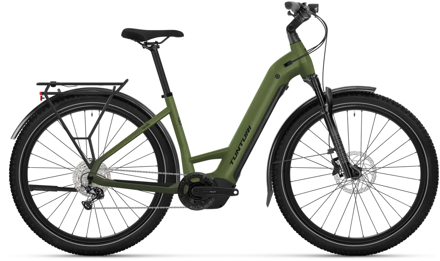 Tunturi Havu E10 L 27,5" sähköpyörä 10-vaihdetta runko 38 cm vihreä-musta