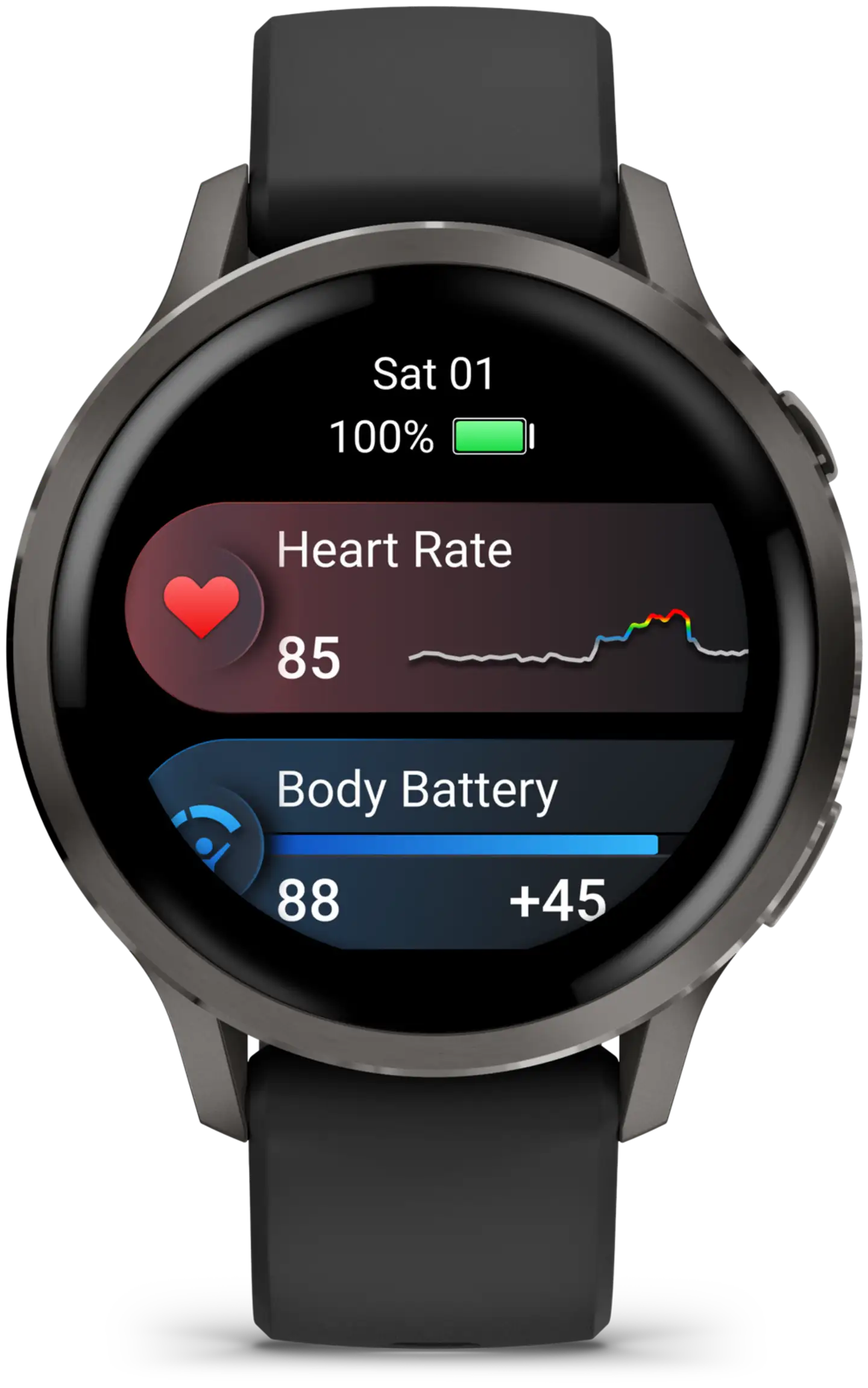 Garmin älykello Venu 4 – 41 mm, harmaa, musta silikoniranneke - 3