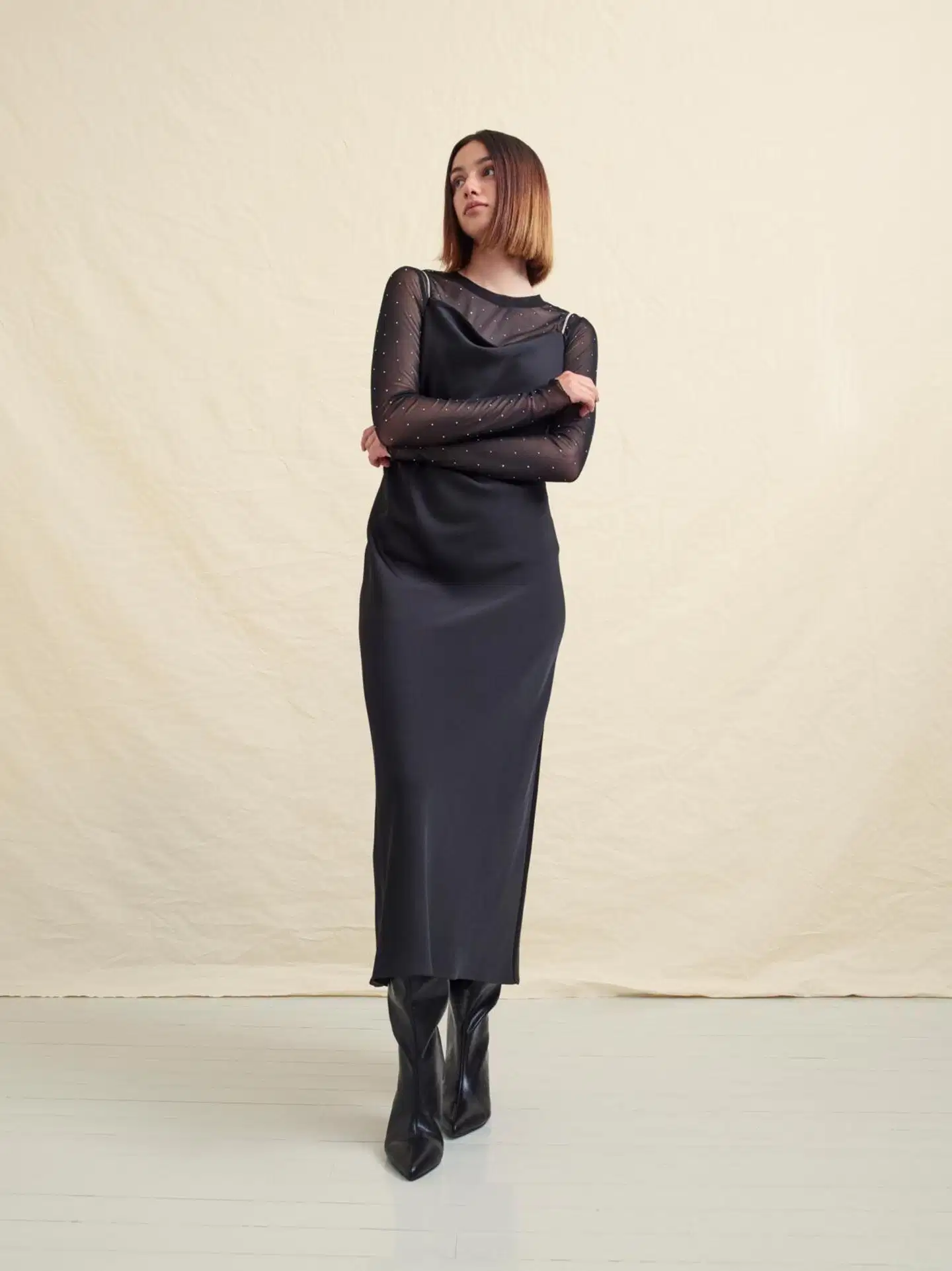 WKLY. naisten mesh-trikoopusero 213W362669 - black - 4