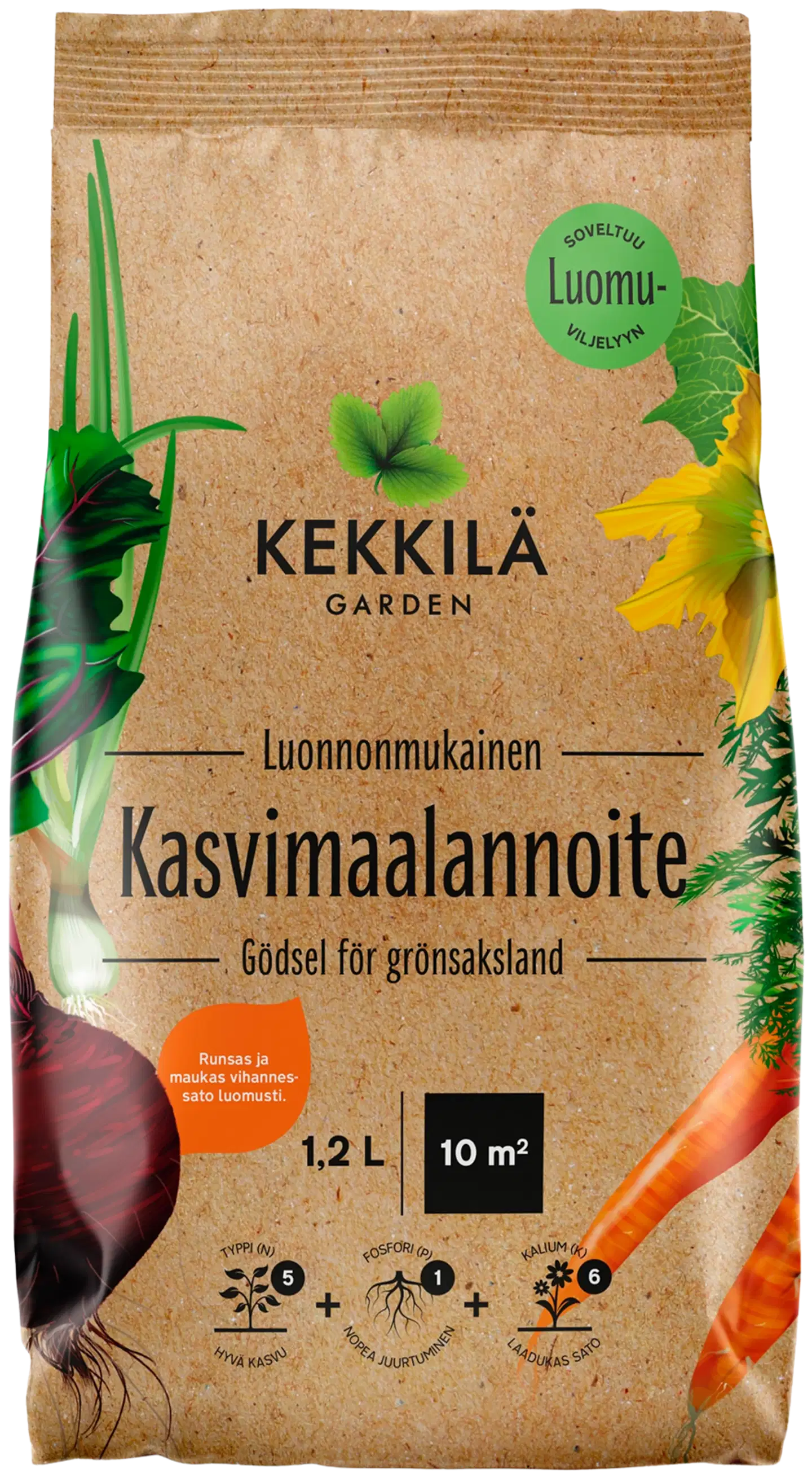 Kekkilä kasvimaalannoite luonnonmukainen 1,2 l