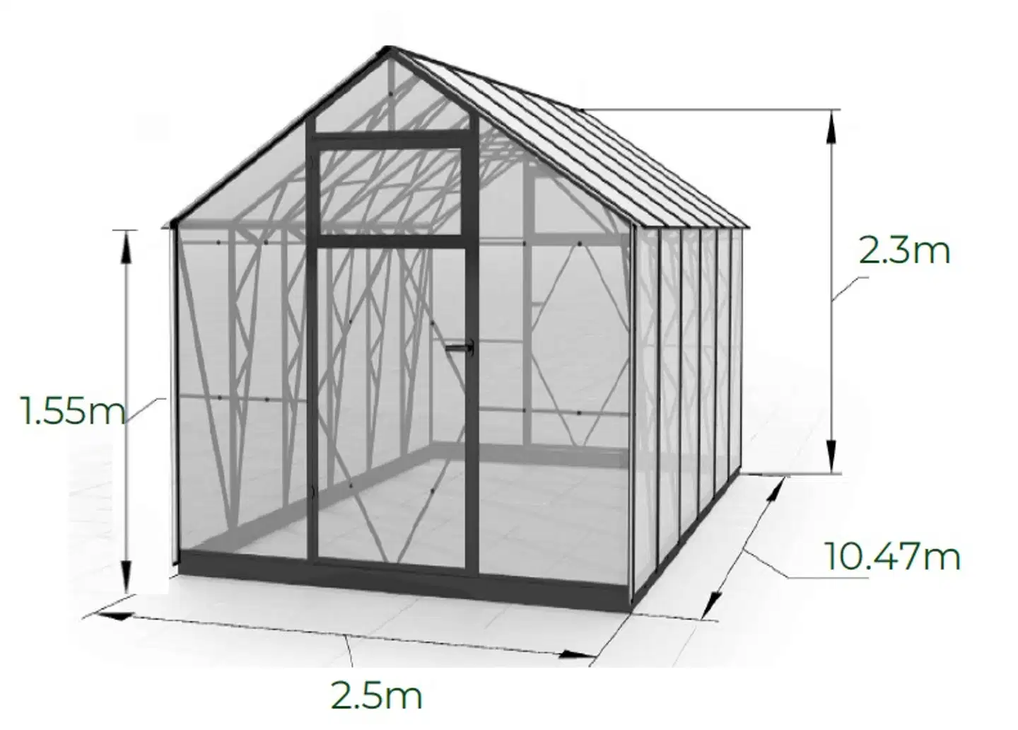 Ecoslider kasvihuone 2.5 X 10.47 - 6