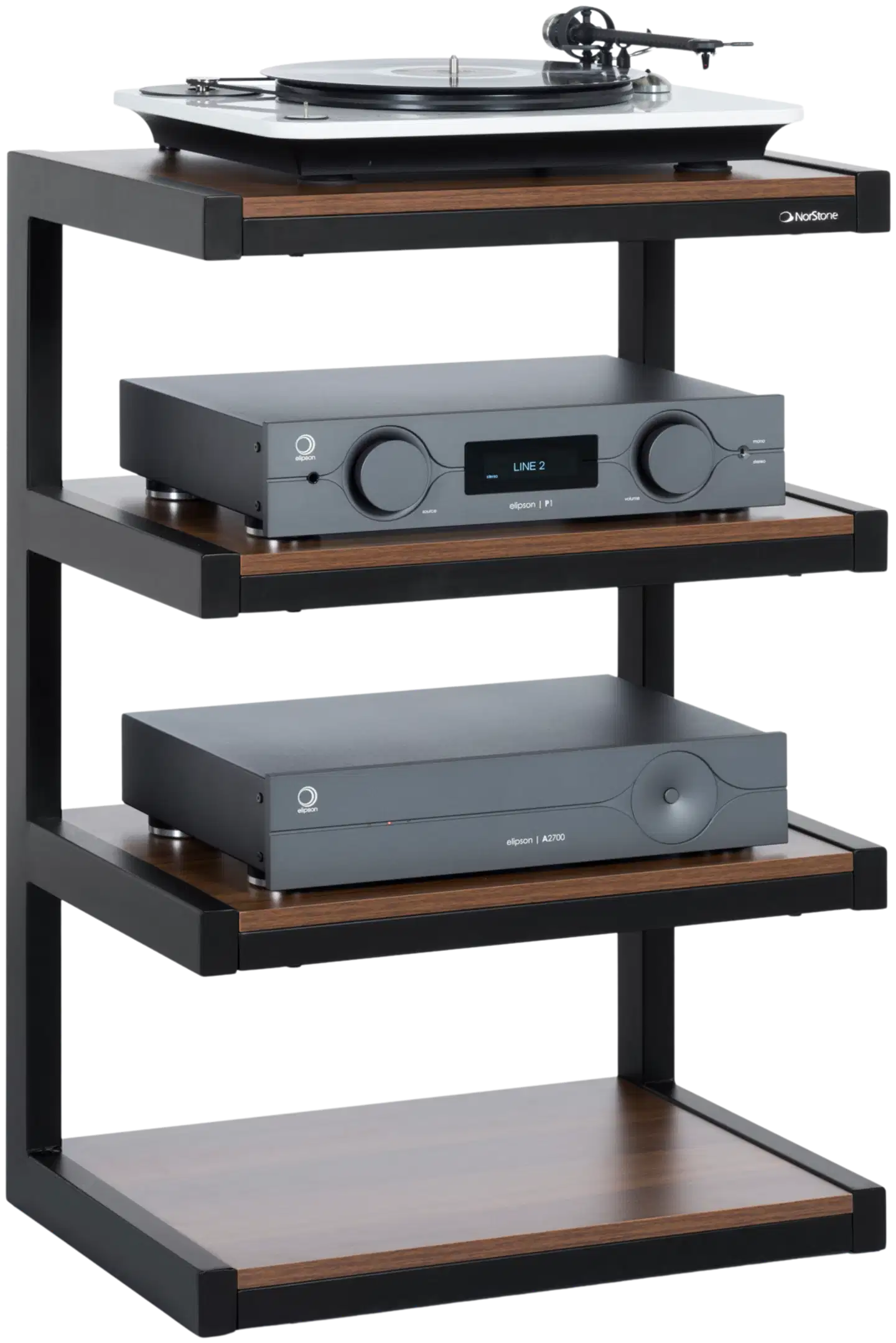 Norstone Esse HiFi -laitekaluste musta/pähkinä - 3