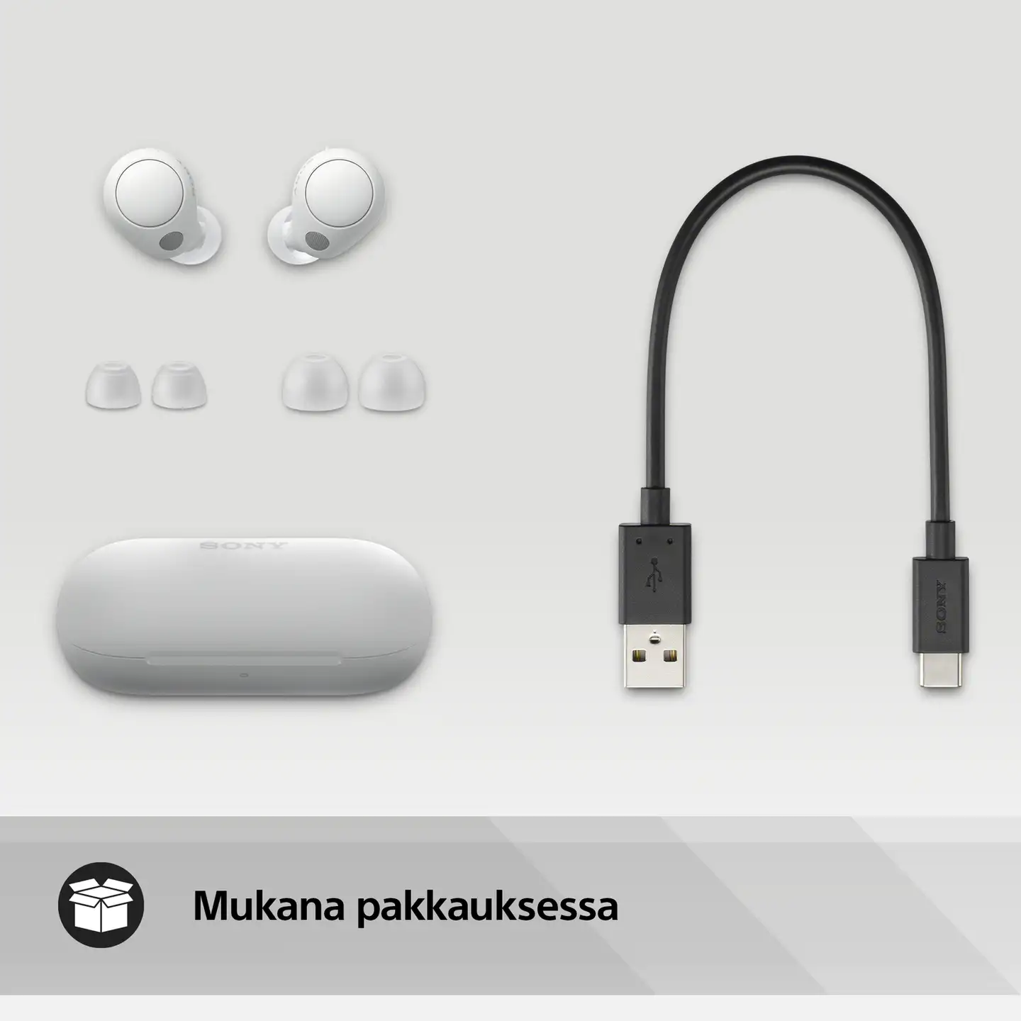 Sony langattomat vastamelunappikuulokkeet WF-C700NW valkoinen - 11