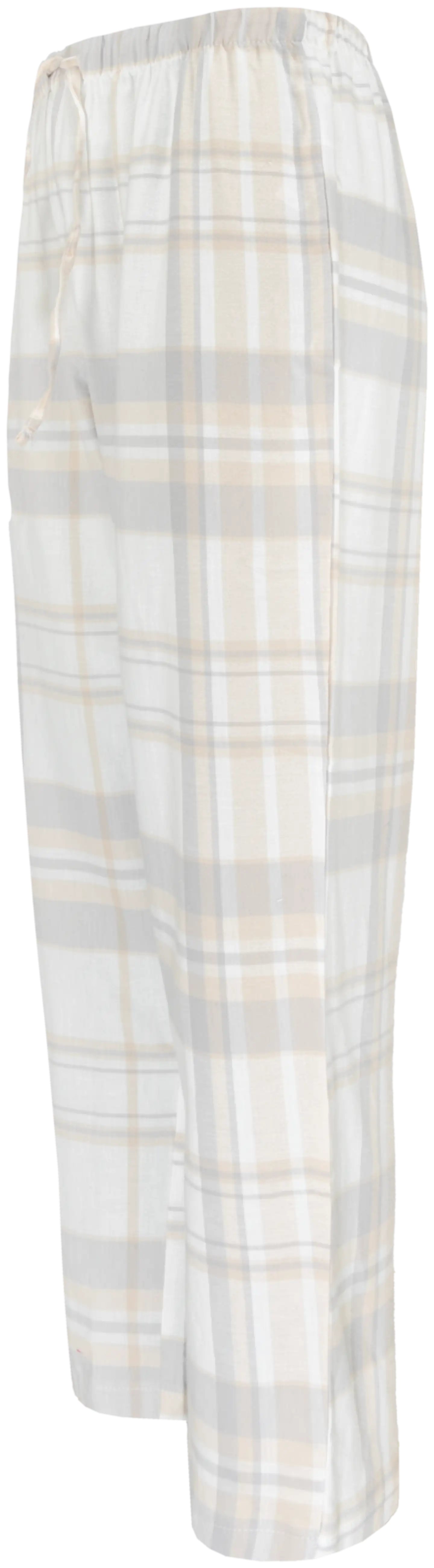 TEX naisten flanellihousut I997296 - Off white - 2