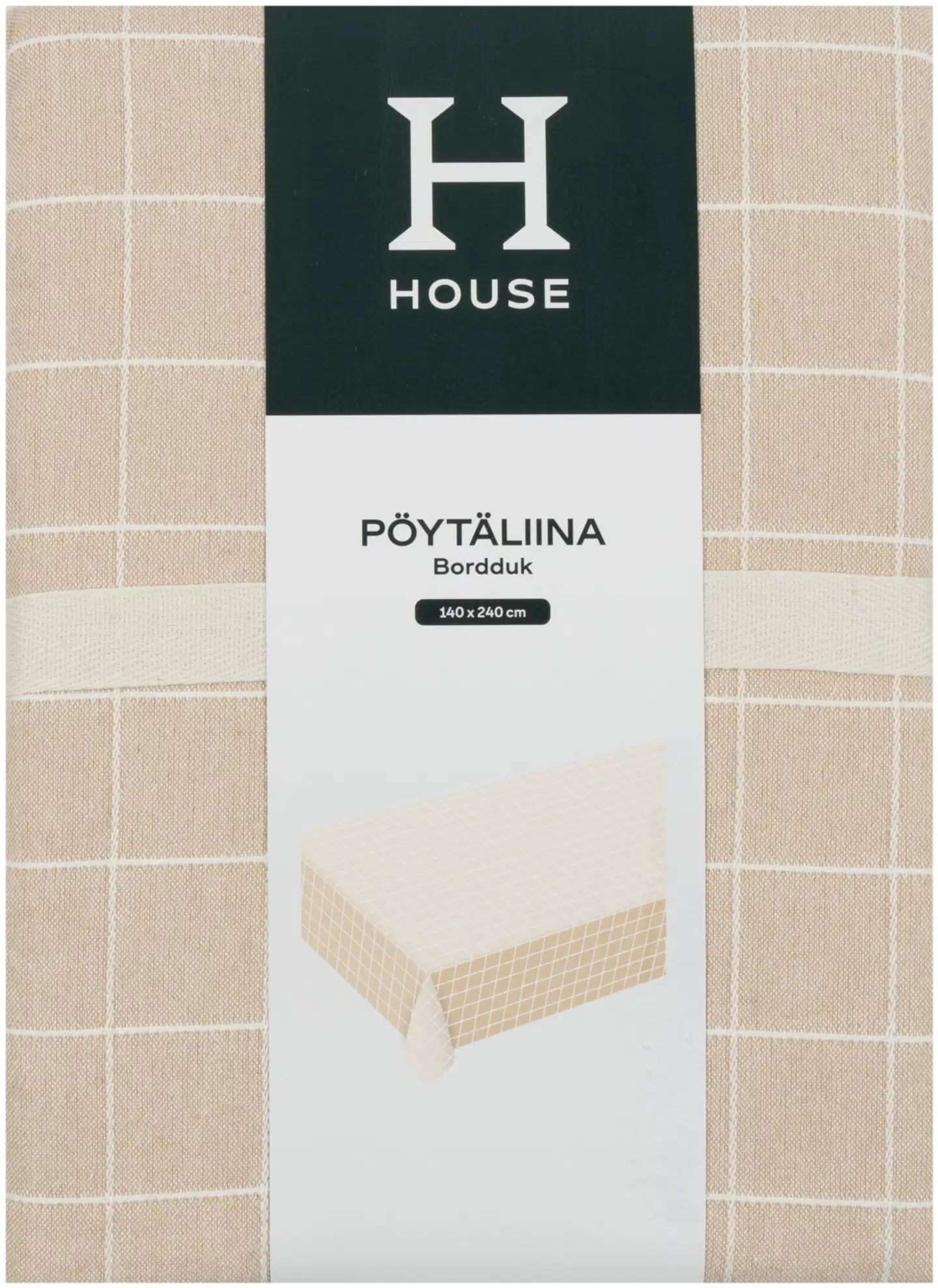 House pöytäliina Ruutu 140x240 cm valkoinen, beige - 2