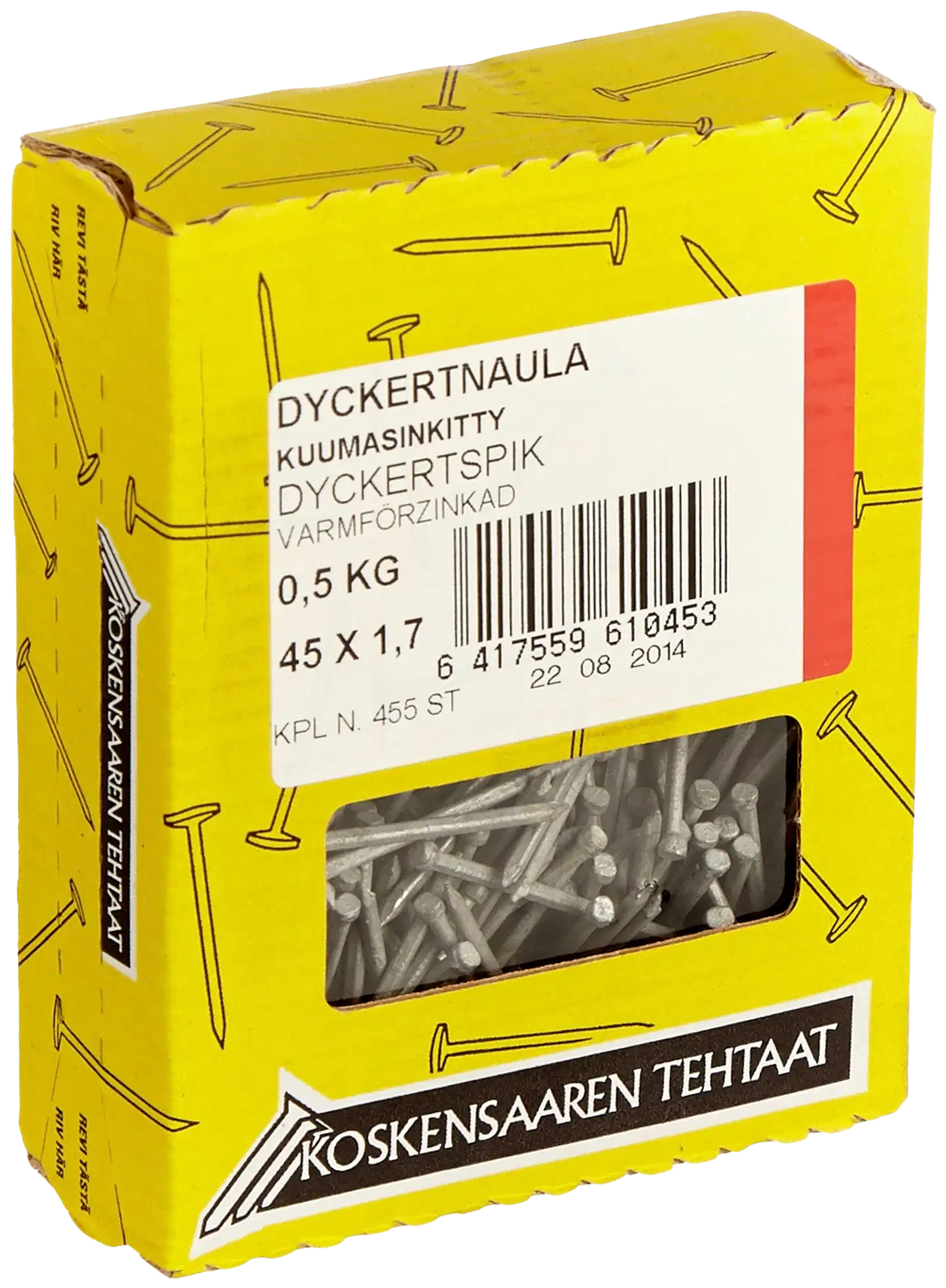 Koskensaaren Tehtaat Dyckertnaula kuumasink. 0,5kg 45x1,7mm - 1