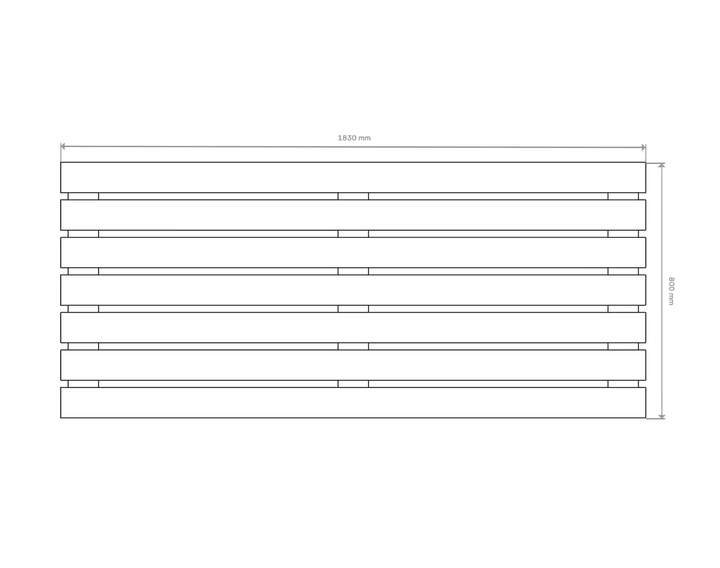 Näkösuoja-aita, vaakalaudoitus, tumman harmaa - 3