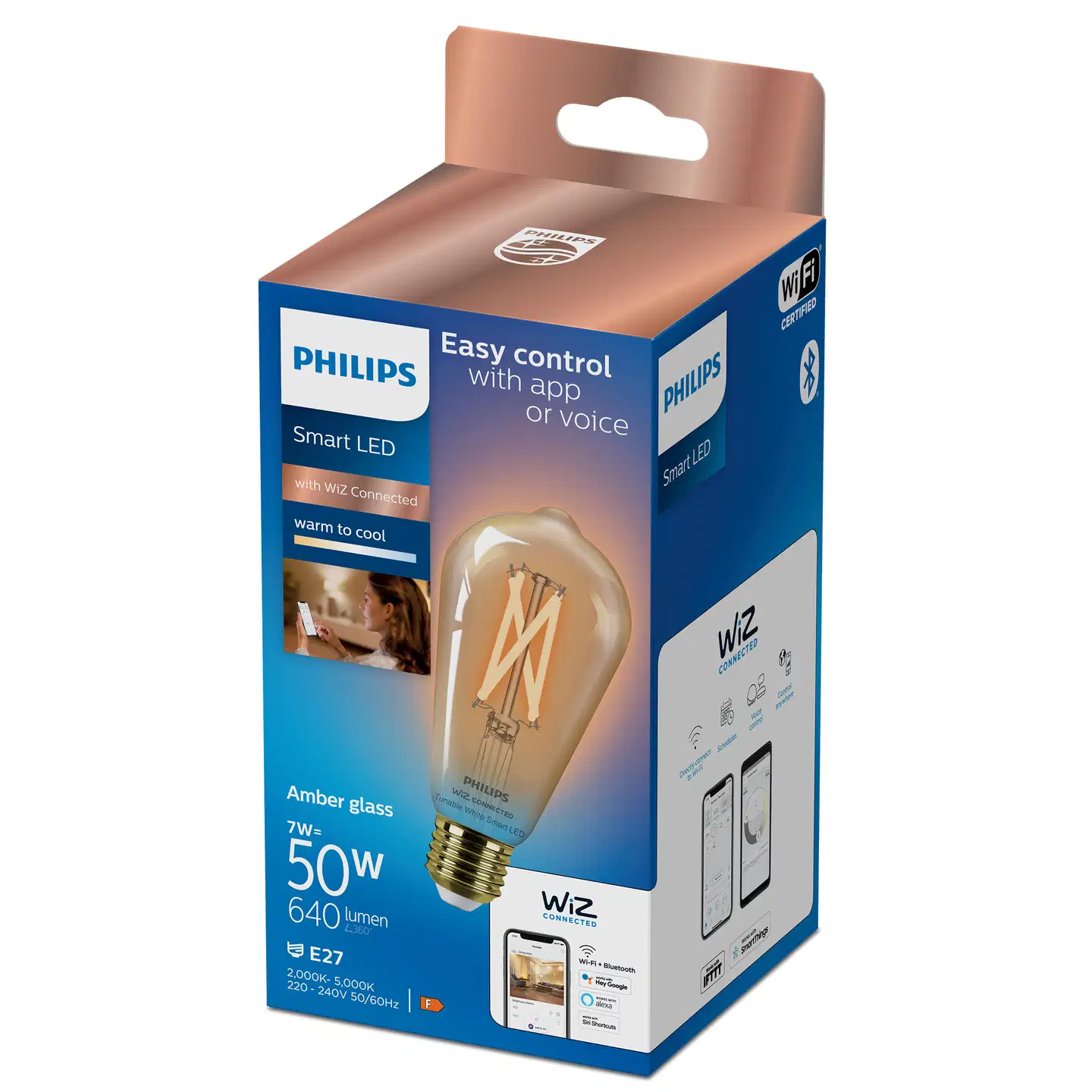 Philips Smart Lighting LED-filamenttilamppu 7W ST64 E27 2000-5000K 640lm Amber - 3
