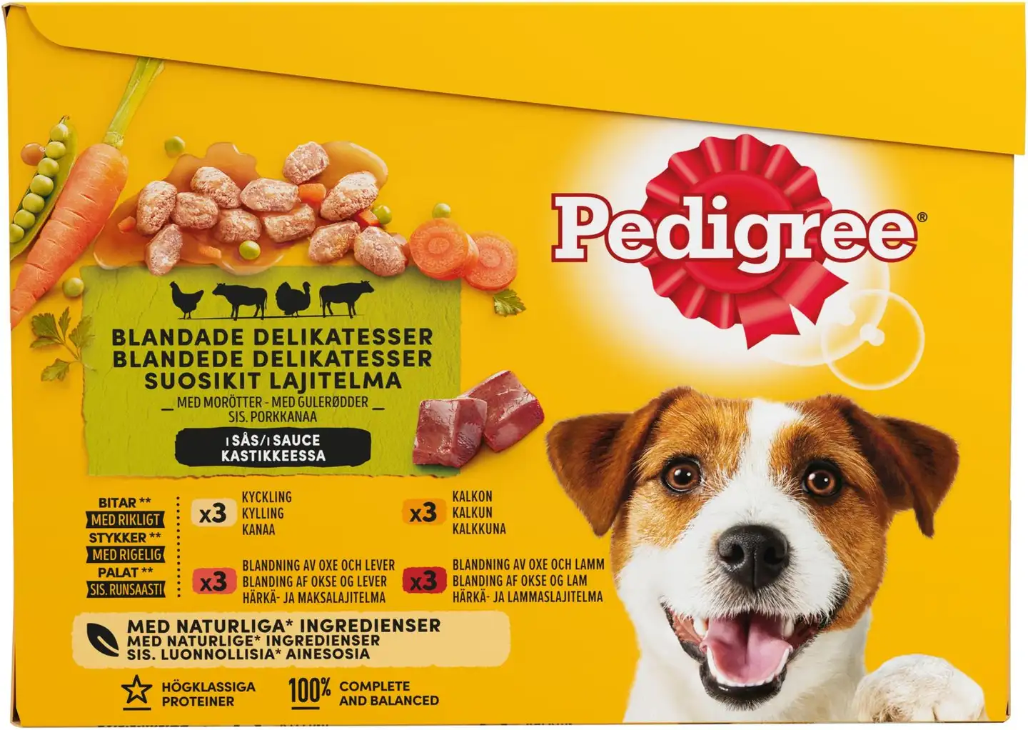 Pedigree Suosikit Lajitelma sis. porkkanaa kastikkeessa (12 x 100 g)