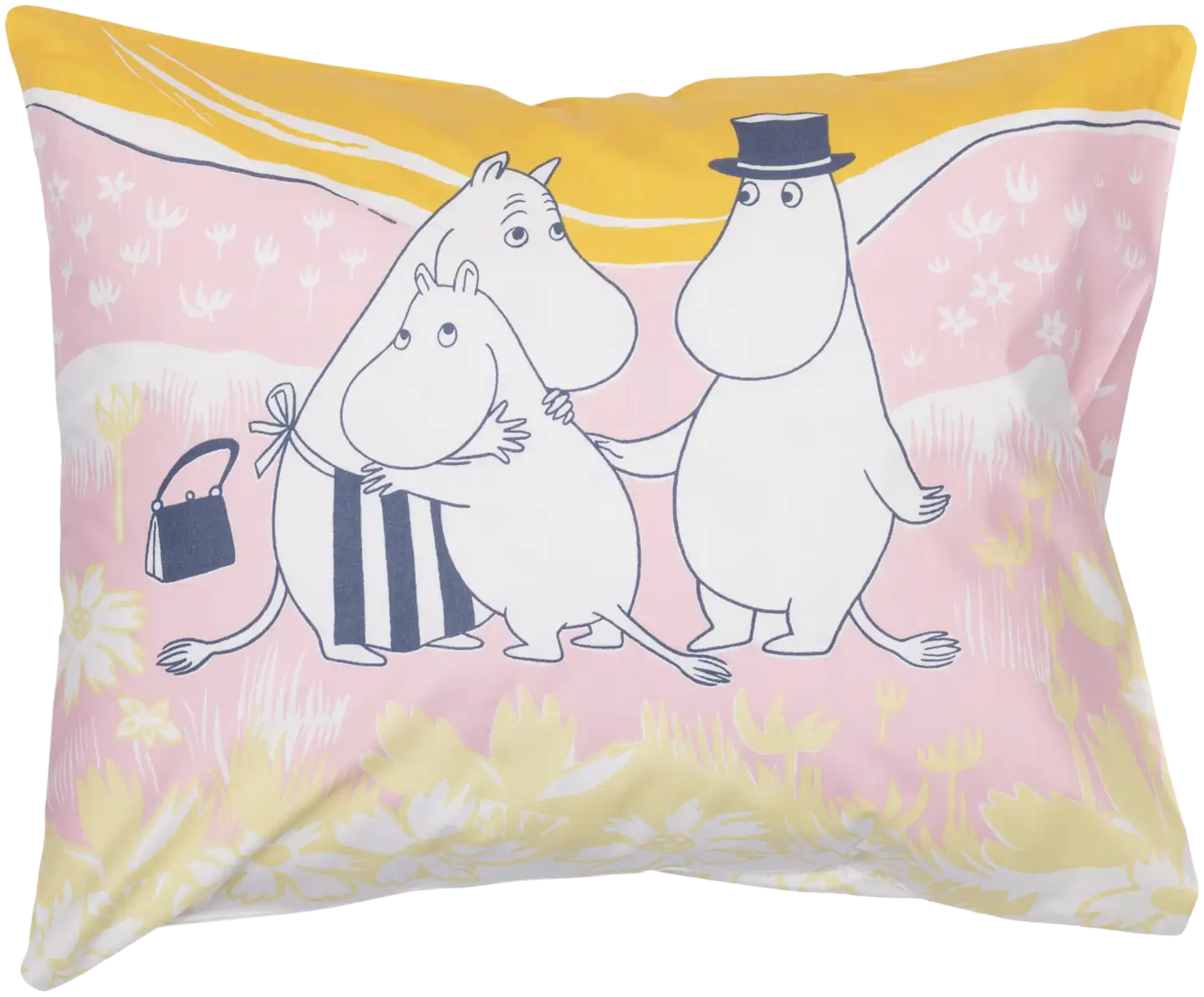 Moomin Arabia Finland tyynyliina Perheen Parissa 50 x 60 cm GOTS