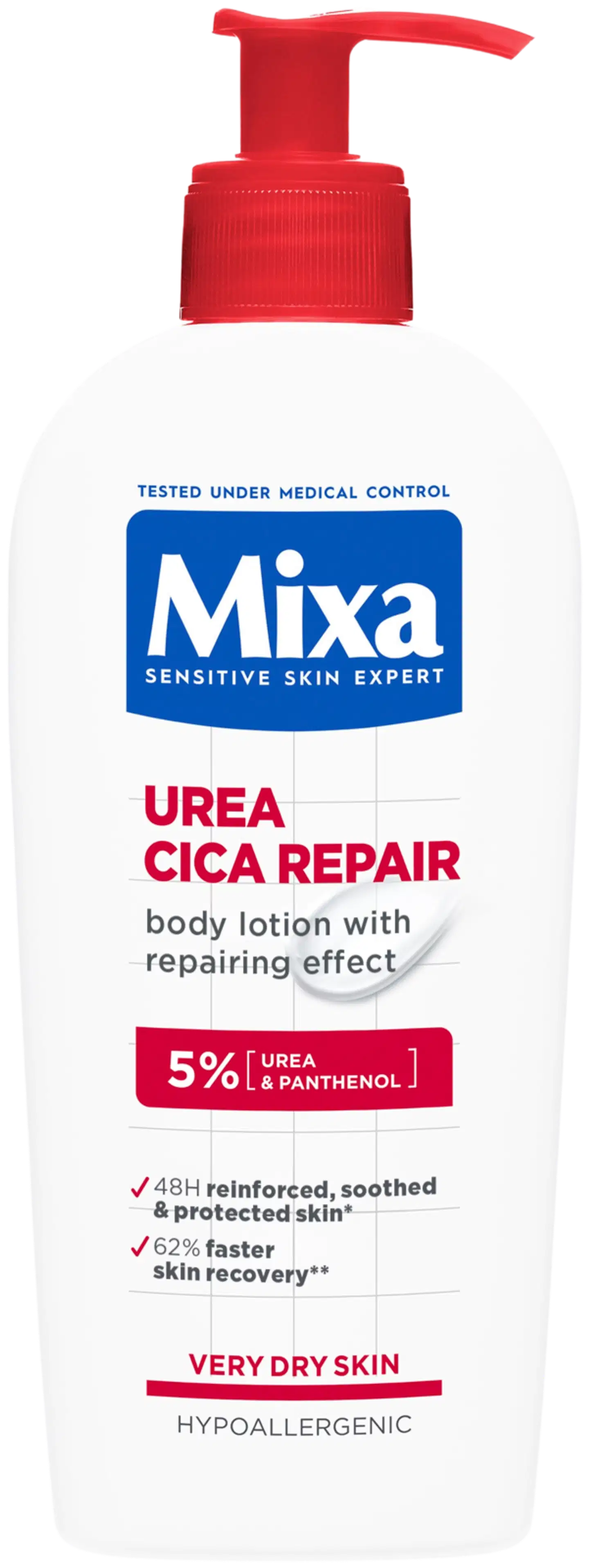 Mixa Urea Cica Repair Vartalovoide, jolla on ihon suojamuuria korjaava vaikutus erittäin kuivalle iholle 250ml - 1