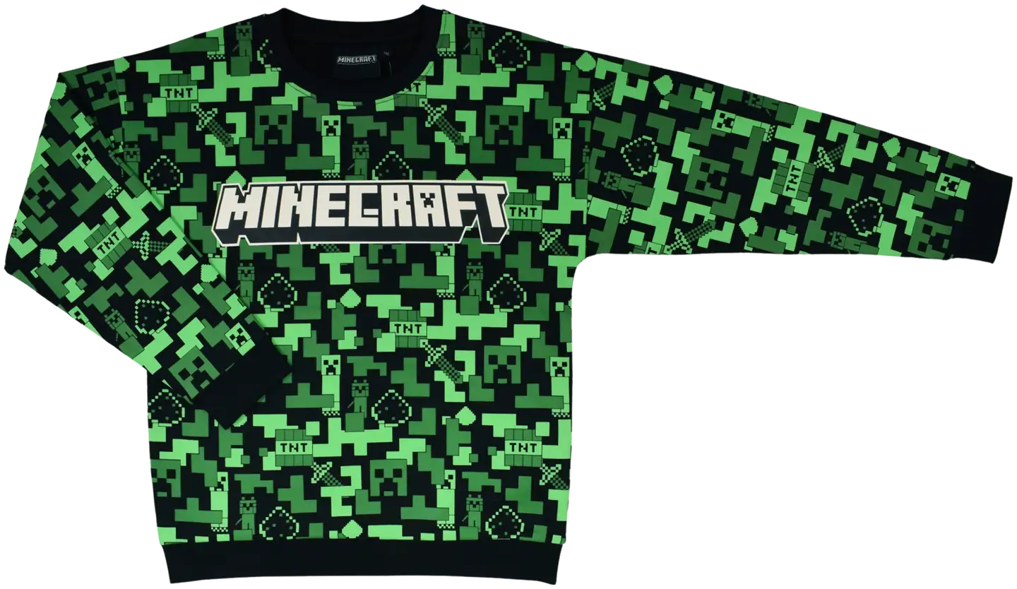 Minecraft nuorten collegepaita - Green/black