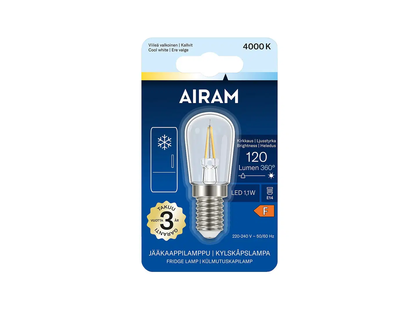 Airam LED T25 840 120lm E14 JÄÄKAAPPI - 2