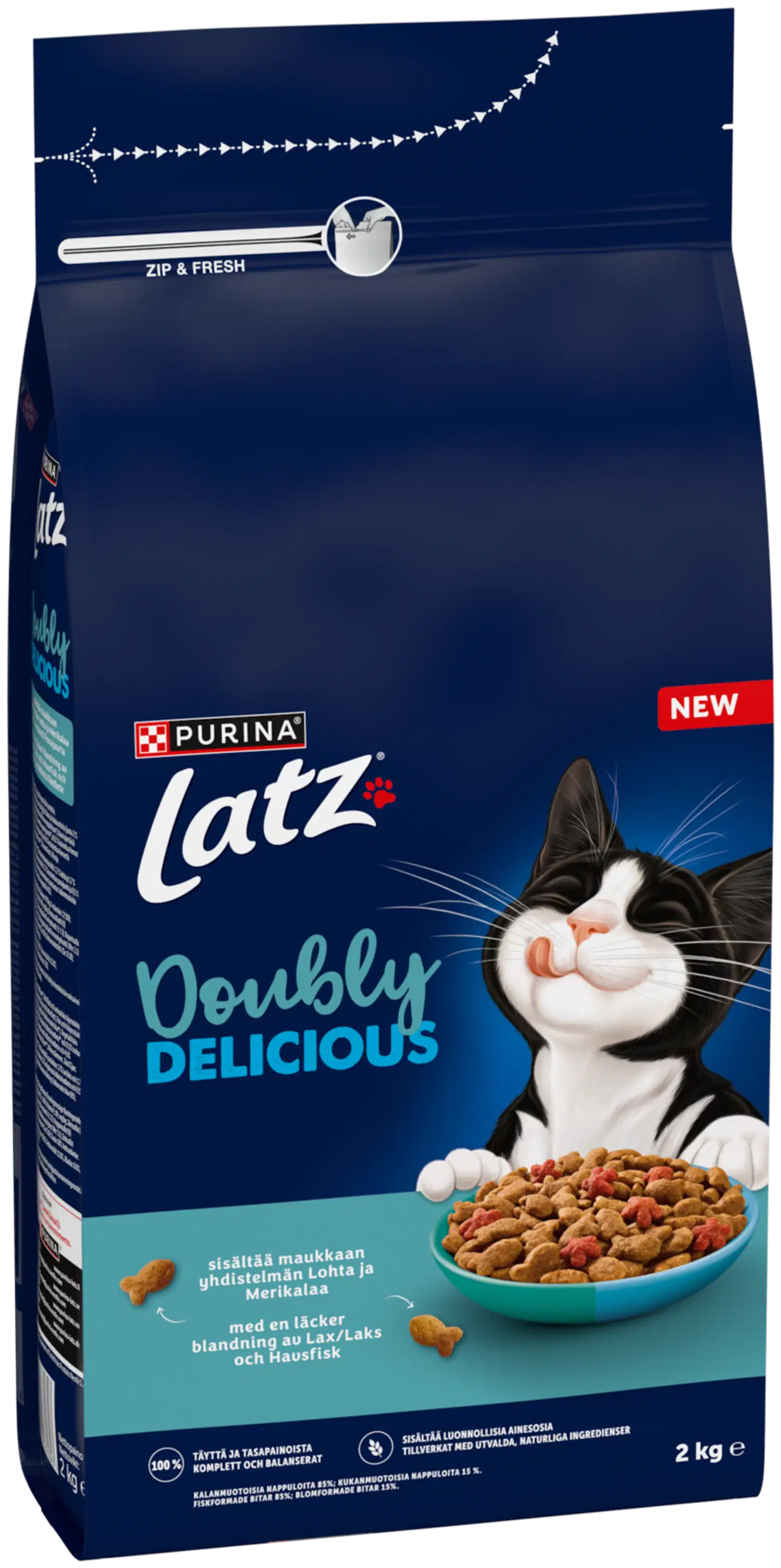 Purina Latz Doubly Delicious Kalaa Kissan kuivaruoka 2kg