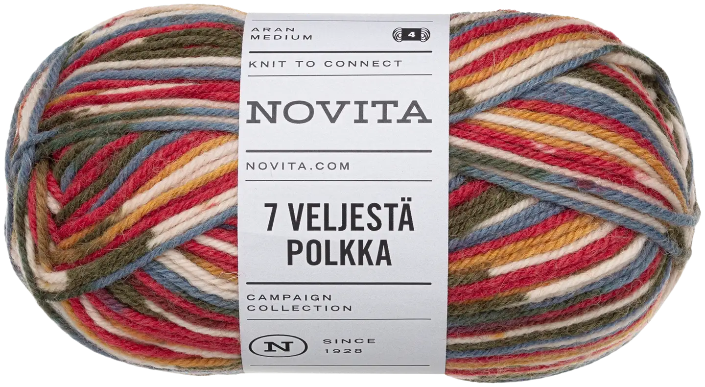 Novita lanka 7 Veljestä Polkka 100g aatto 8021 - 1