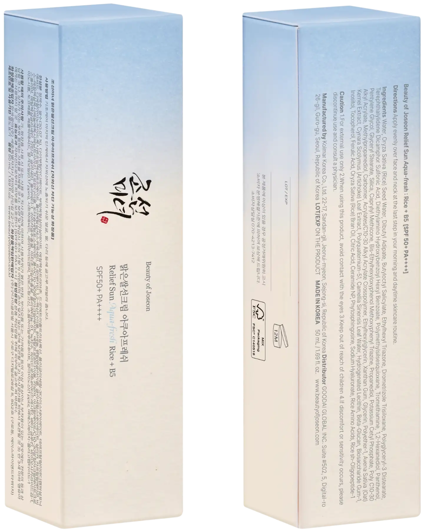 Beauty of Joseon Relief Sun Aqua Fresh aurinkovoide 50ml - 2