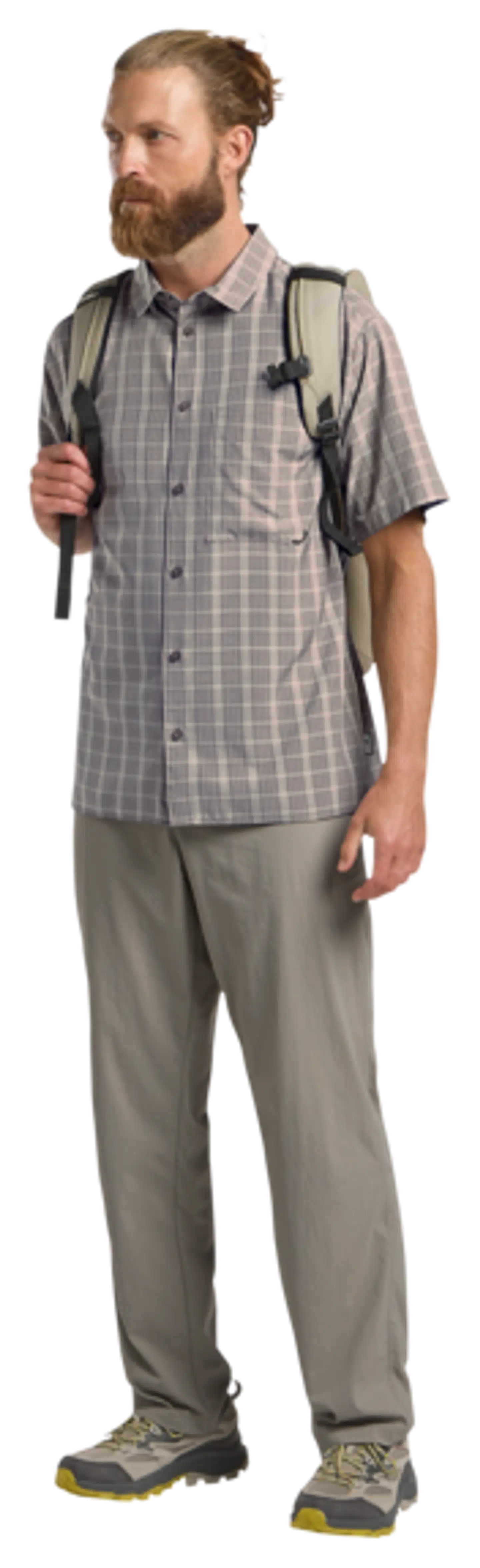 Jack Wolfskin miesten lyhythihainen kauluspaita Meseta - phantom checks - 5