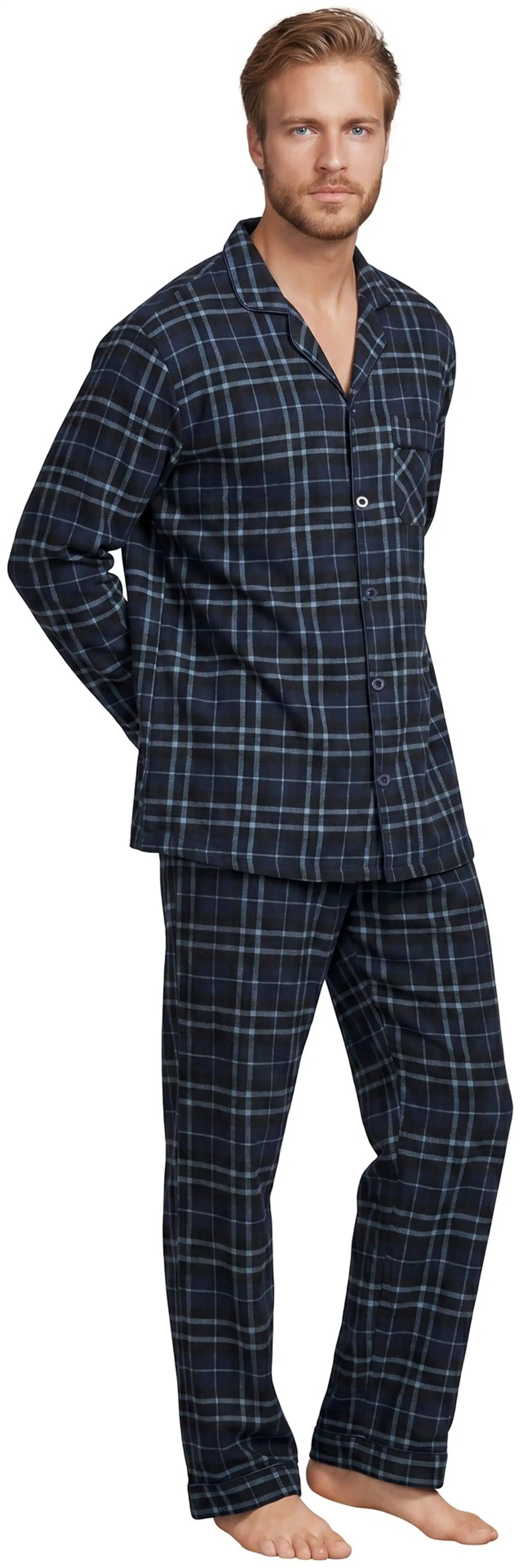 House miesten flanellipyjama 191H382618 - DARK BLUE - 1