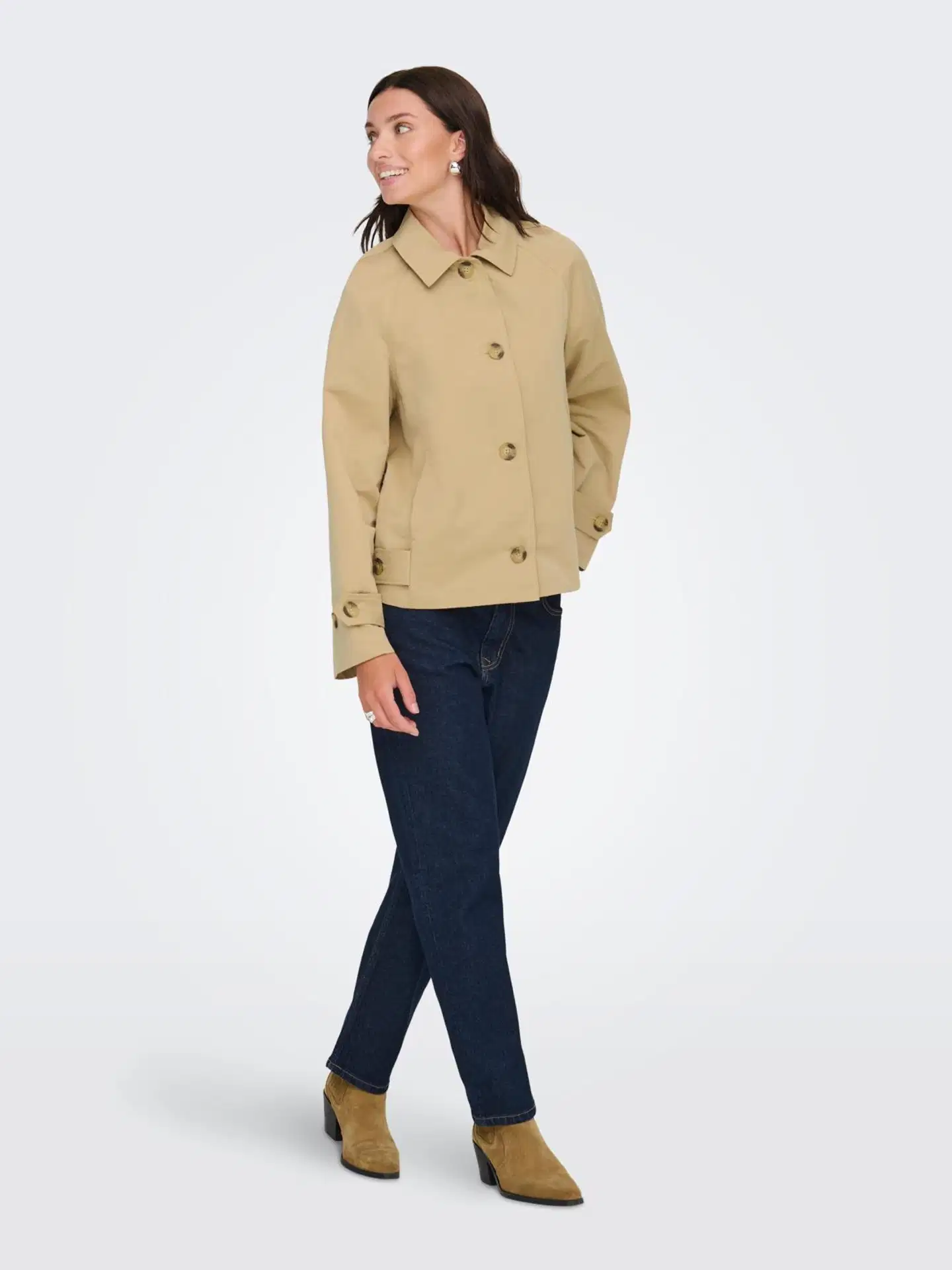 JDY naisten lyhyt trenssitakki Jdydonna - Incense - 5