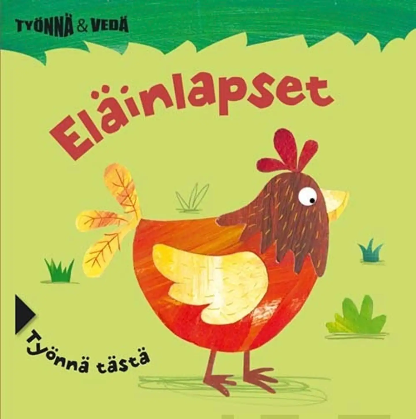 Eläinlapset -työnnä ja vedä, katselukirja jatkettavilla sivuilla