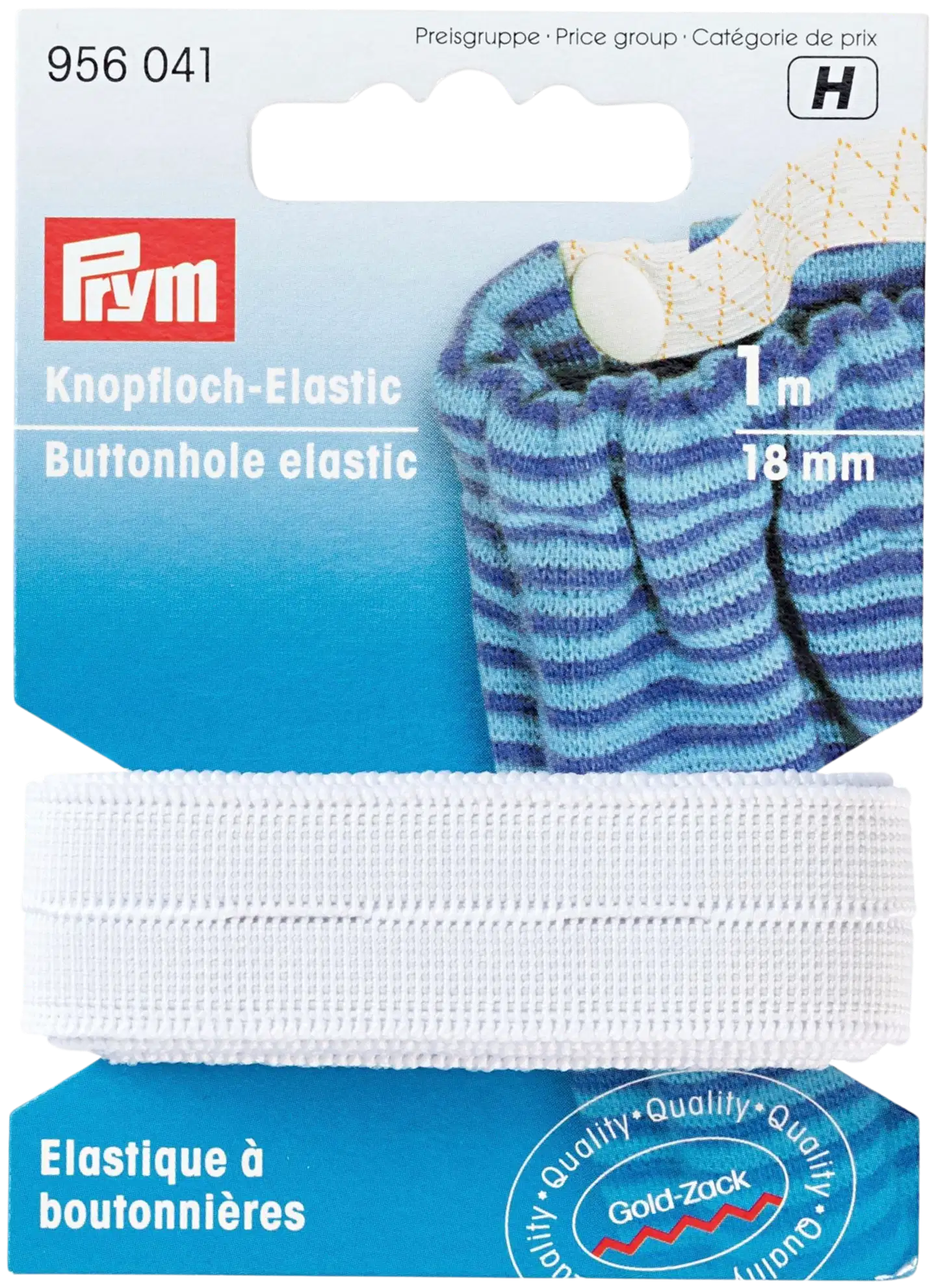 Prym reikäkuminauha 18 mm 1 m/pakkaus - VALKOINEN - 1
