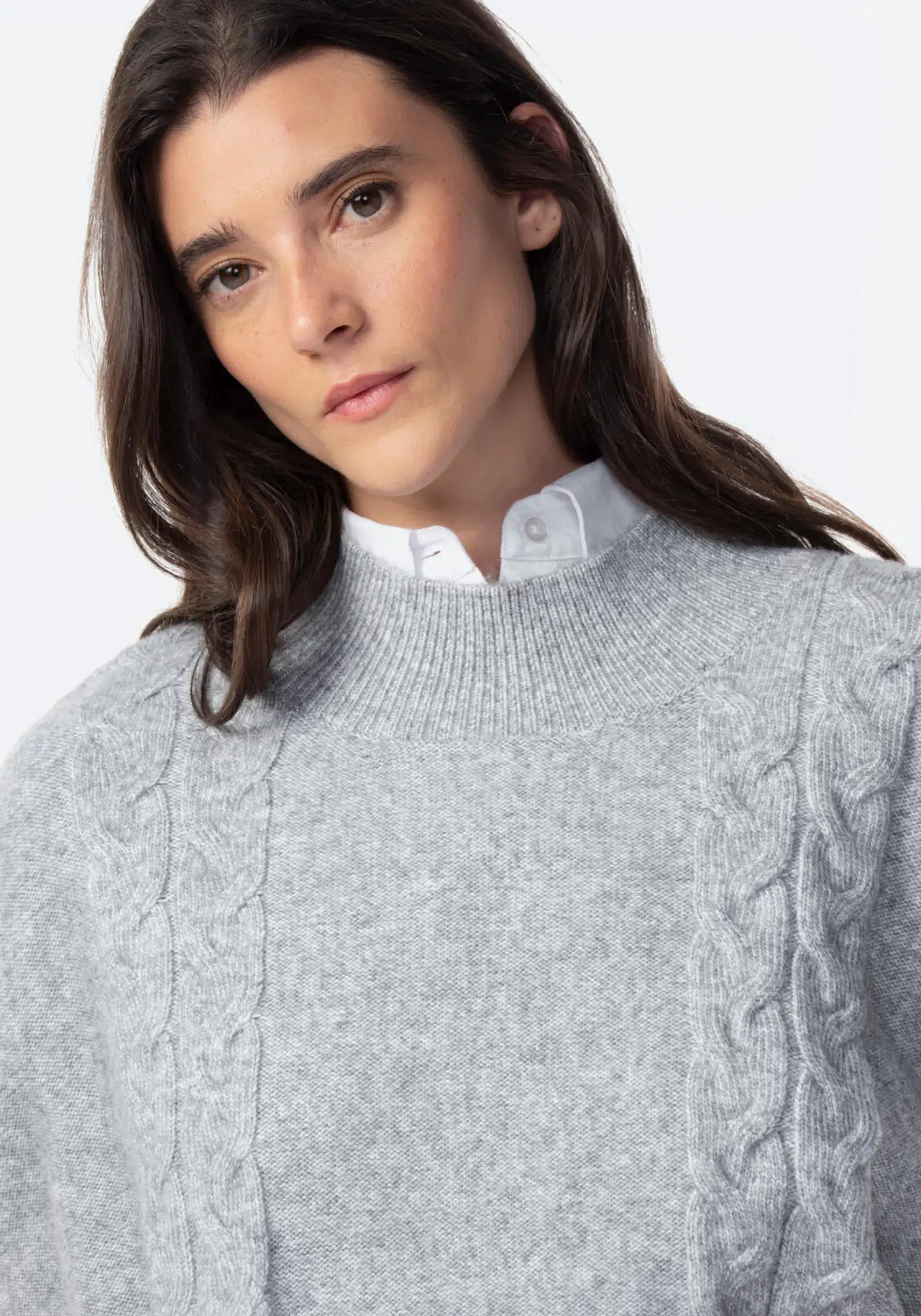 TEX naisten neuleponcho I249915 - GREY - 5