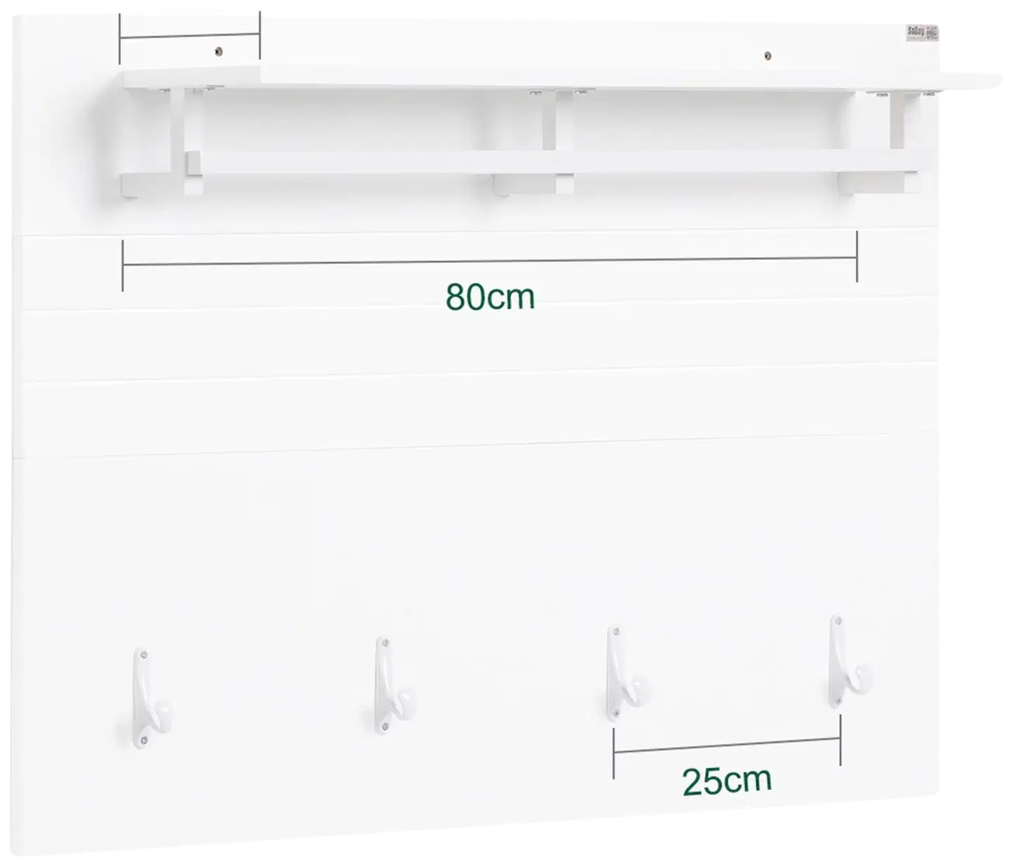 SoBuy seinänaulakko valkoinen FHK36-W - 3